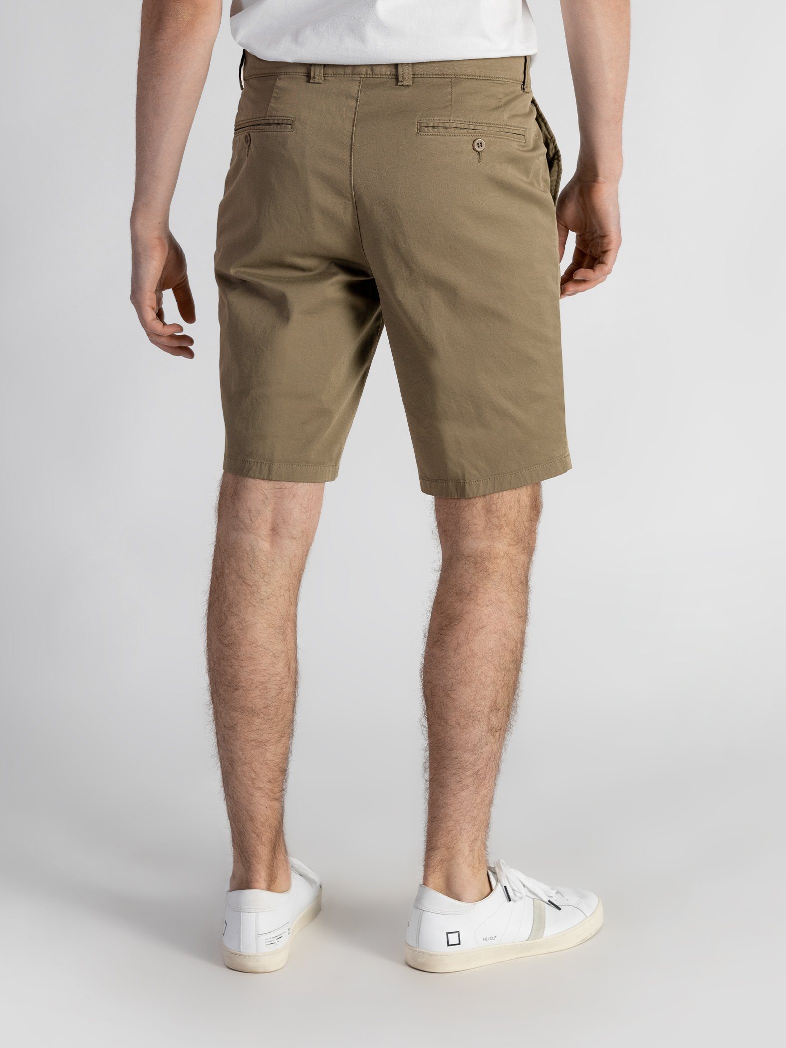 GOTS-zertifiziert Shorts Beige elastischem Farbauswahl, mit Shorts Bund, TwoMates