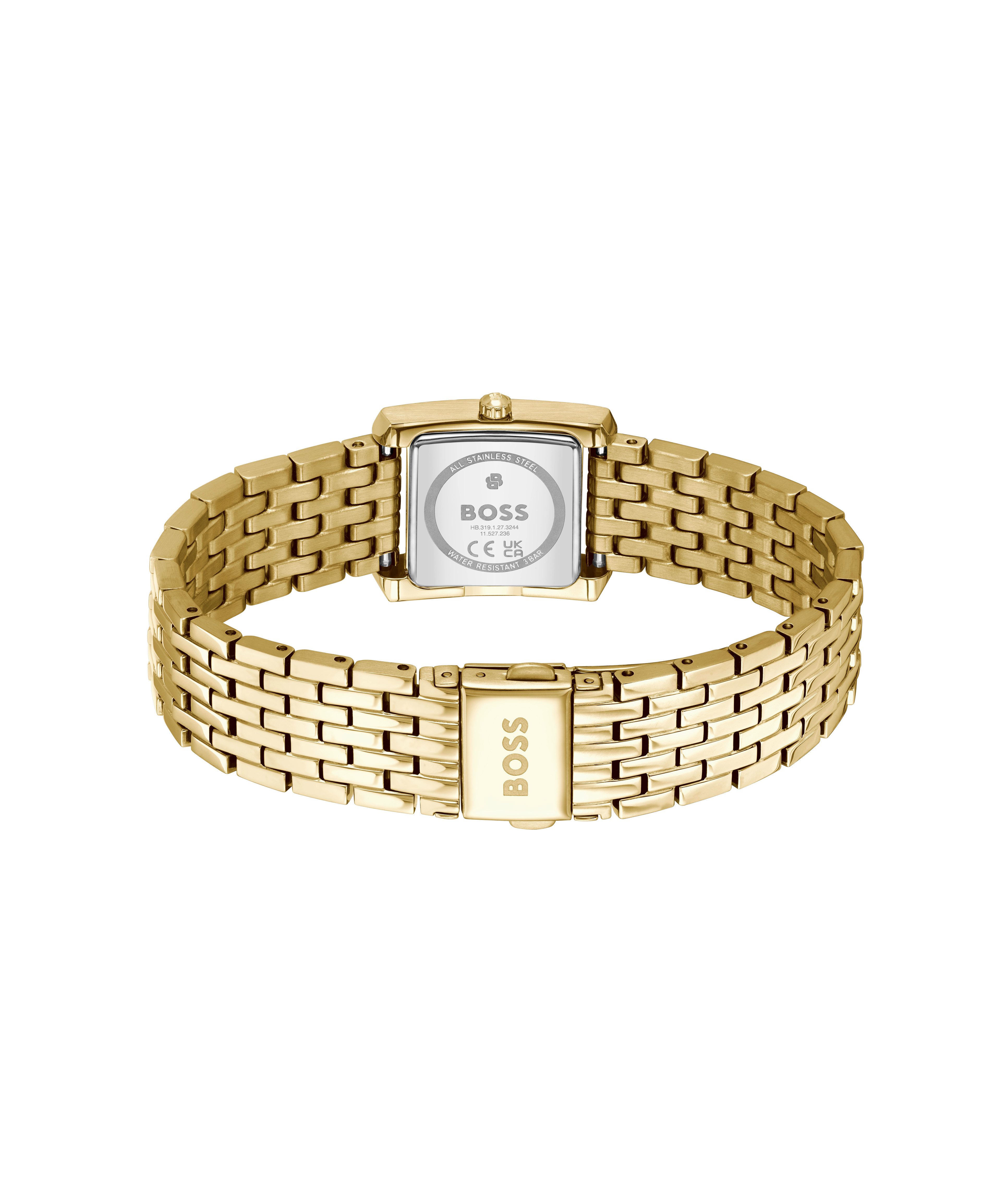 BOSS Quarzuhr LUCY SCALA 1502845, Armbanduhr, Damenuhr, Edelstahlarmband, analog