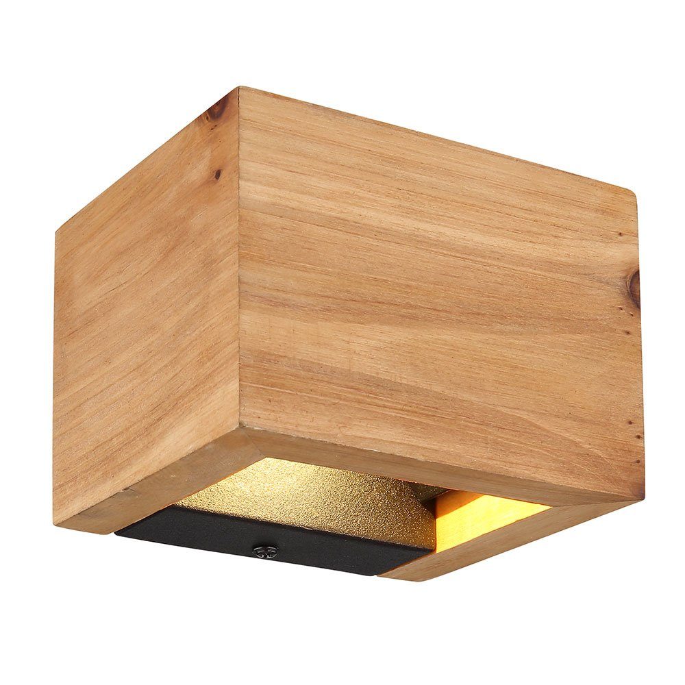etc-shop LED Wandleuchte, inklusive, Holzleuchte Wohnzimmer Wandleuchte Warmweiß, Up- Designleuchte Wandlampe Leuchtmittel