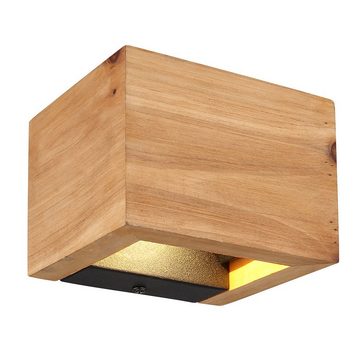 etc-shop LED Wandleuchte, Leuchtmittel inklusive, Warmweiß, Wandleuchte Wandlampe Holzleuchte Designleuchte Wohnzimmer Up-