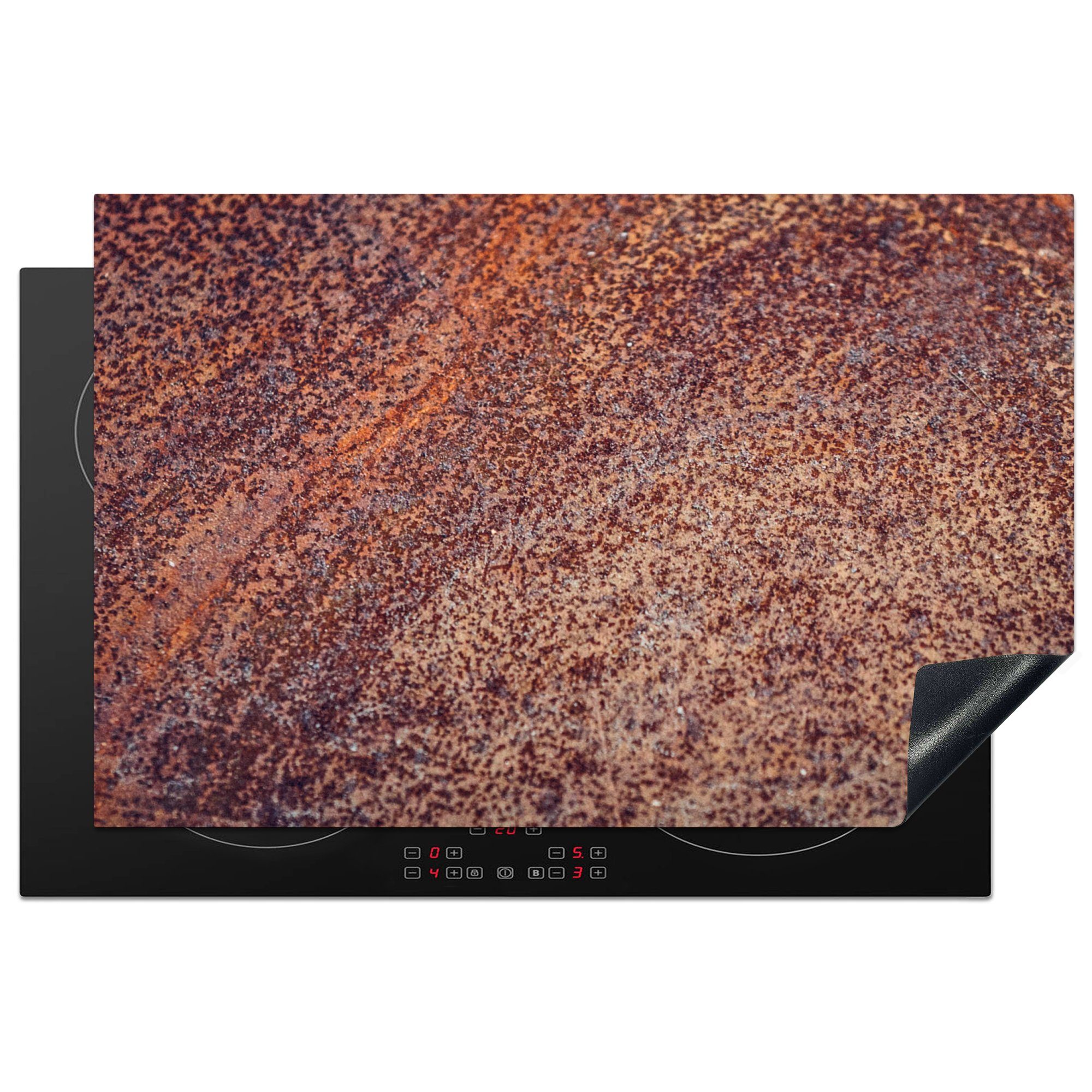 MuchoWow Herdblende-/Abdeckplatte Rust - - die Vinyl, Ceranfeldabdeckung Muster für 81x52 (1 Schutz Induktionskochfeld Abstrakt, küche, tlg), cm