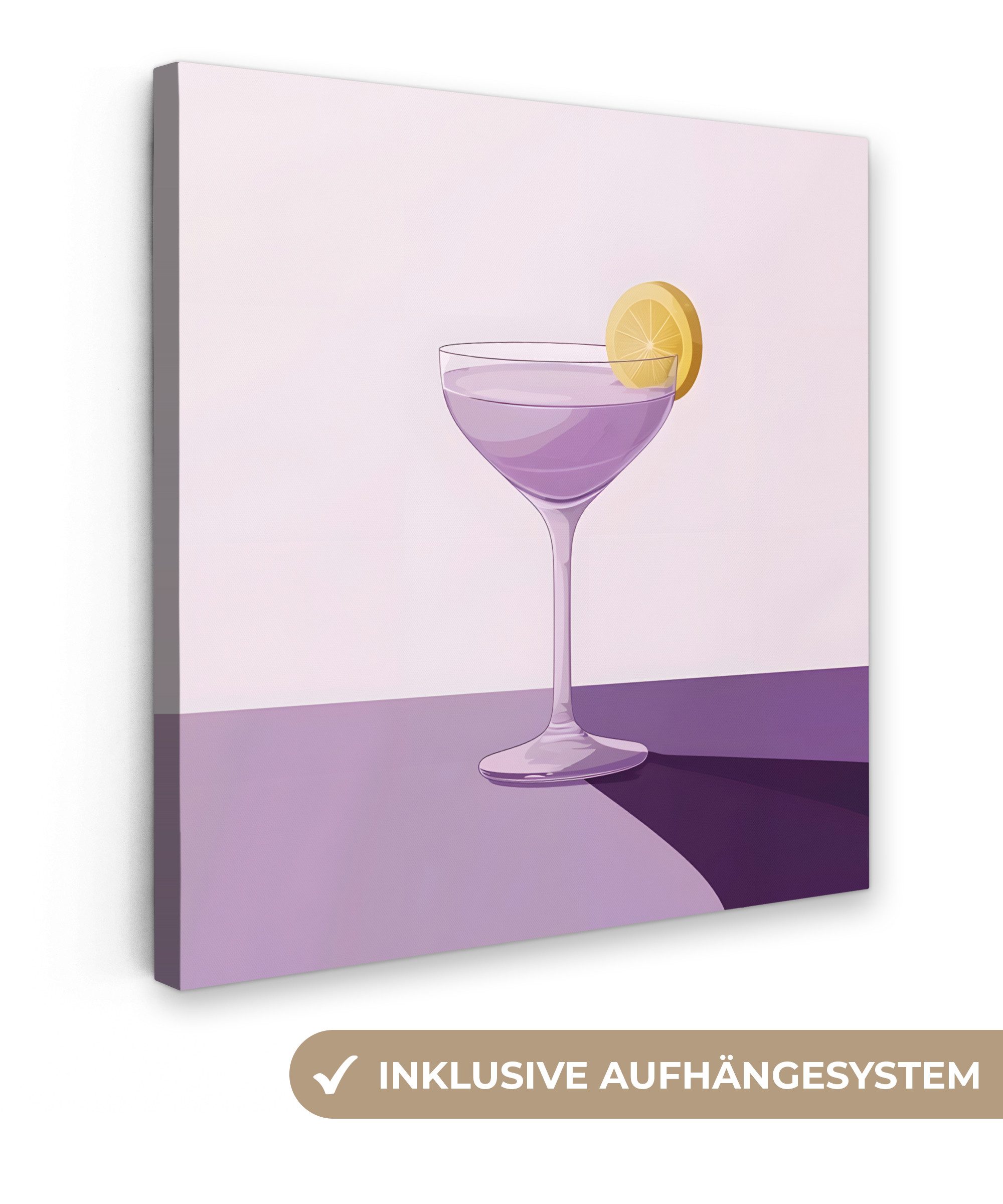OneMillionCanvasses® Leinwandbild Cocktail - Lila - günstig online kaufen