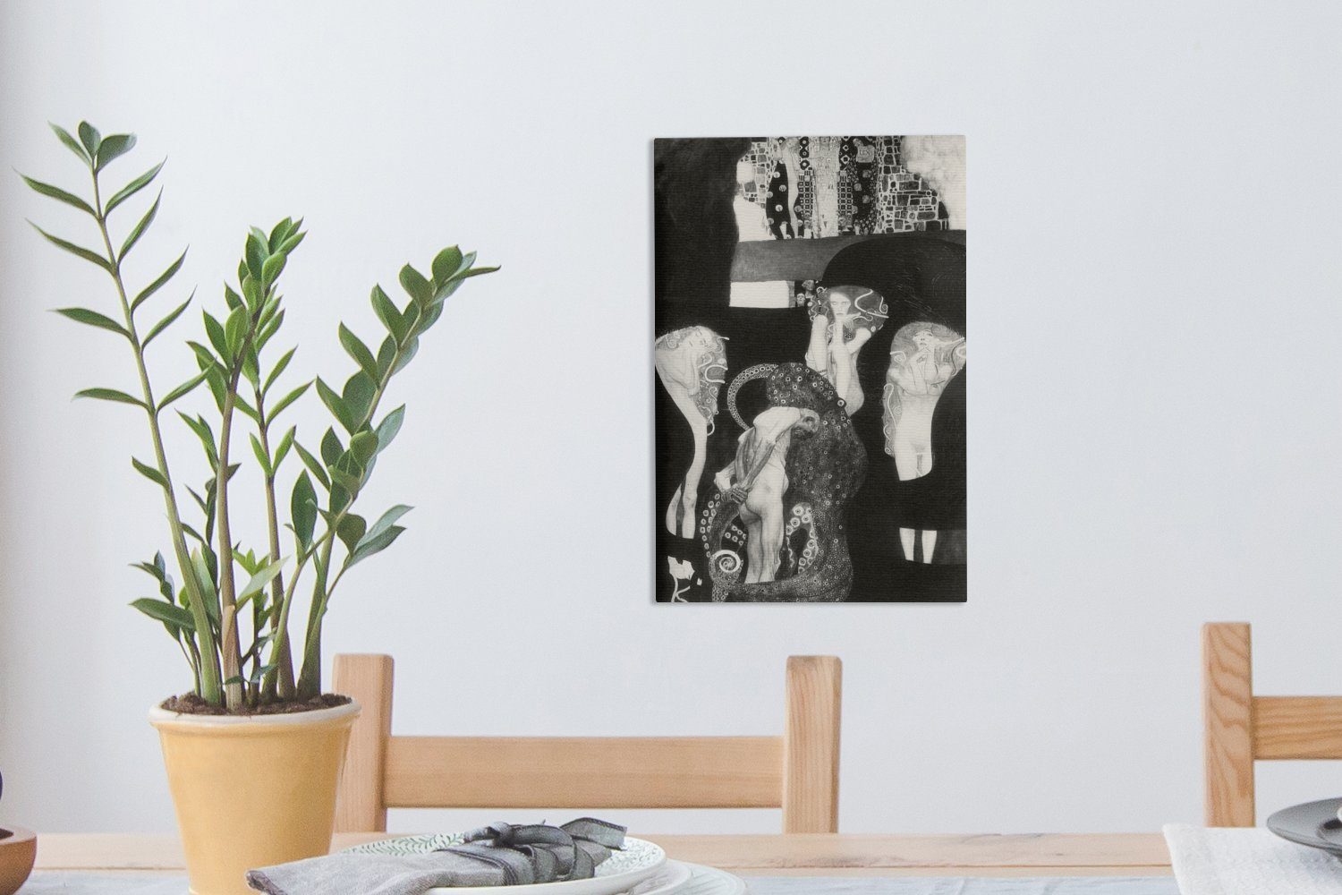 (Endzustand) OneMillionCanvasses® Leinwandbild bespannt Leinwandbild Klimt, fertig 20x30 Gustav cm (1 St), Gemälde, - Jurisprudenz Zackenaufhänger, inkl.