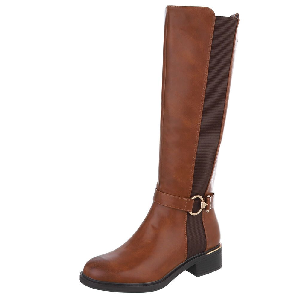 Ital-Design Elegante Damen-Stiefel mit elastischen Einsätzen günstig online kaufen