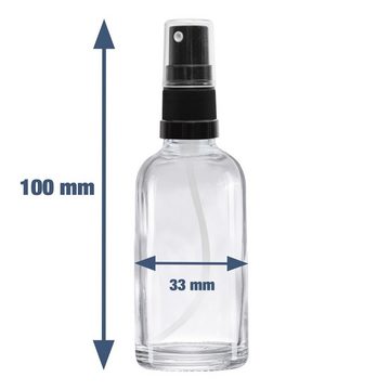 Oputec Sprühflasche 20 x 30ml Sprühflasche, Klarglas, schwarzer Zerstäuber, (Spar-Set)