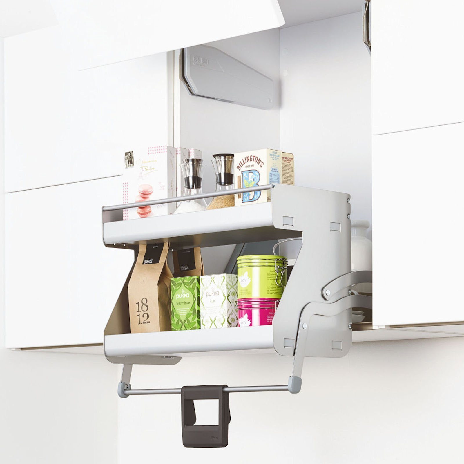 Kesseböhmer Auszug iMove Double Tray 60er Schrankbreite, Oberschrankauszug Häng, Oberschrank Hängeschrank Küchenschrank