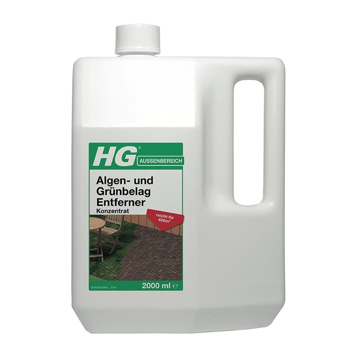 HG HG Algen- und Grünbelag Entferner Konzentrat 2L (1er Pack) Spezialwaschmittel