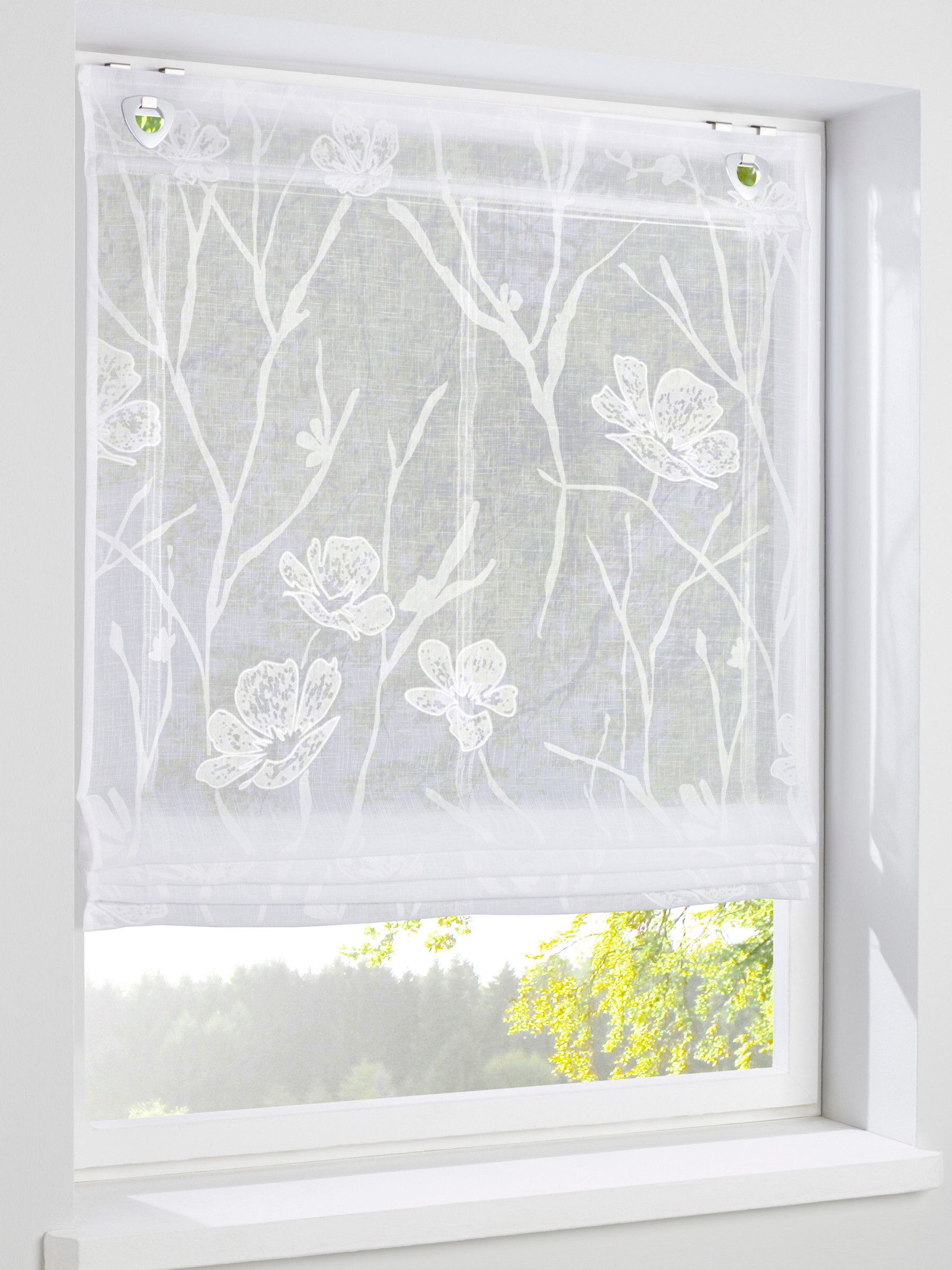 Rollo Raffrollo ., heine, halbtransparent, Ösen mit Fensterhaken