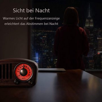 GelldG FM Klassisches-Holz Retro Radio Klein, Tragbares Radio mit Bluetooth Lautsprecher