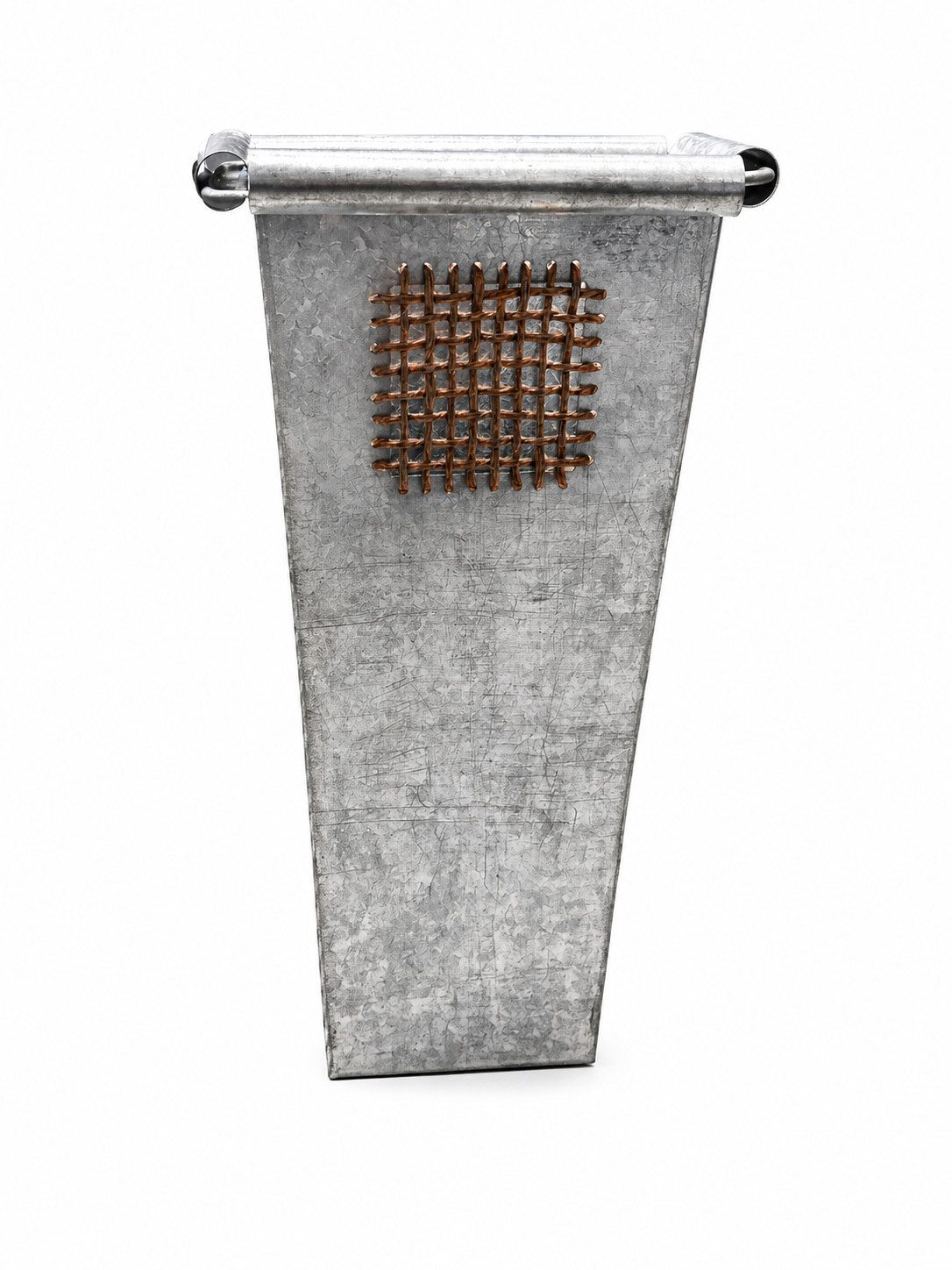 Dekovase Vase aus Metall verzinkt mit Jute Detail, modern rustikal 35x11cm, Industrial Look mit Jute Design Vintage