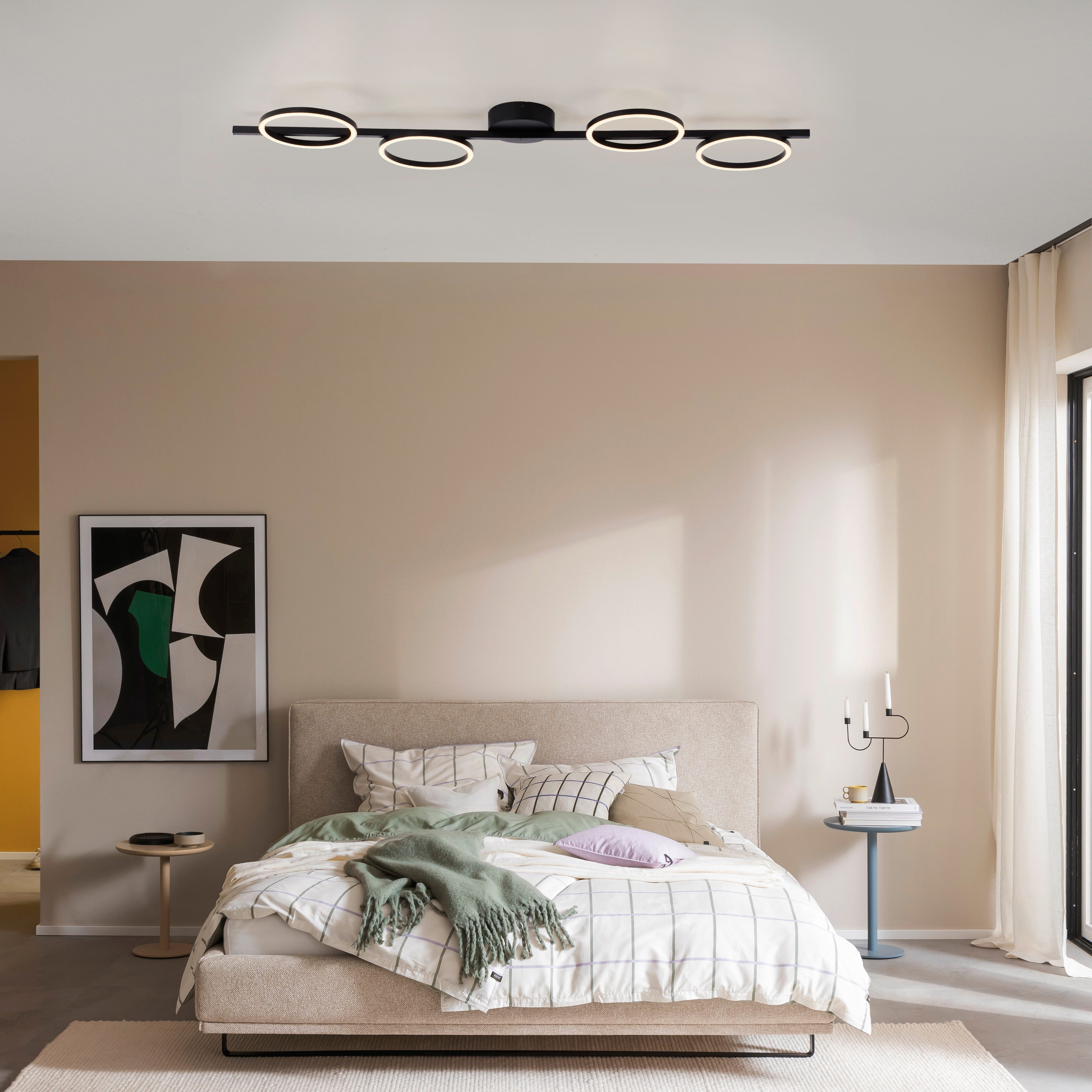 SCHÖNER WOHNEN-Kollektion LED Deckenleuchte MINI RITUS, Memoryfunktion, LED fest integriert, Warmweiß, SCHÖNER WOHNEN Kollektion, 3-Stufen Dimmer, Memoryfunktion
