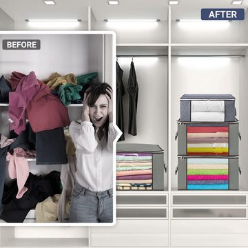 Bedee Aufbewahrungstasche Unterbettkommode Aufbewahrungsbox Kleideraufbewahrung mit Deckel (1-tlg), Faltbare Aufbewahrung für Decken Kleidung Unterbett Kleiderschrank