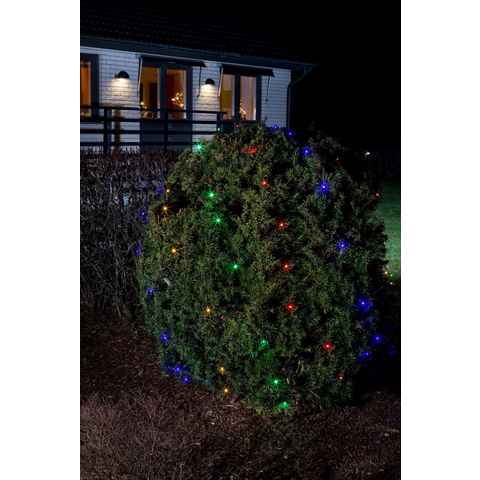 KONSTSMIDE LED-Lichternetz Weihnachtsdeko aussen, 64-flammig, LED Lichternetz, 64 bunte Dioden