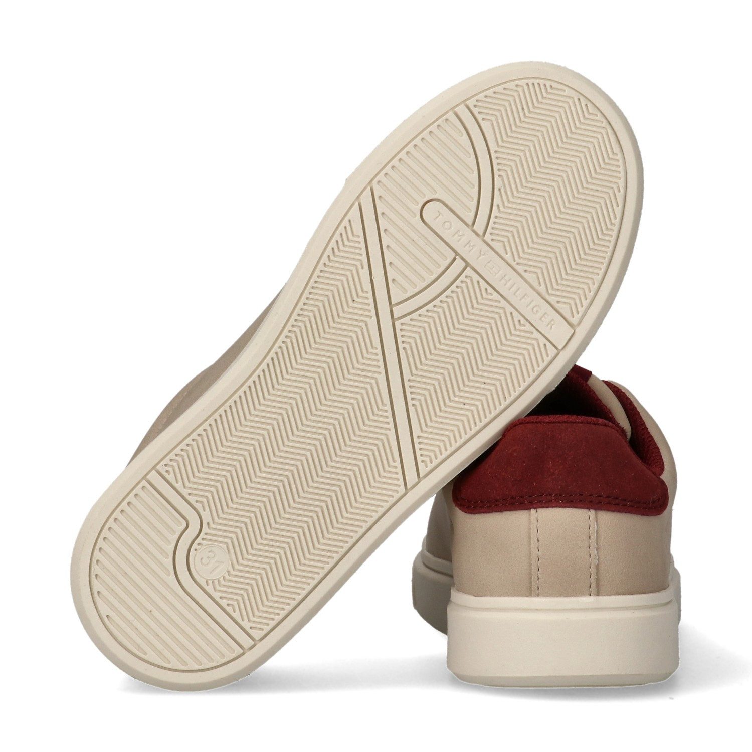 Tommy Hilfiger Sneaker Schnürer, Halbschuh, Kinderschuh mit Kontrastbesatz an der Ferse
