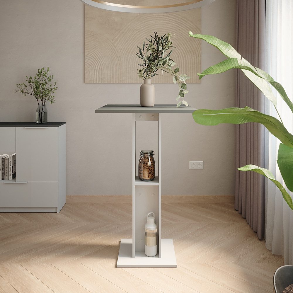 Vicco Bartisch Repose, Weiß/Anthrazit, 65 x 65 cm Bartisch (1-St)