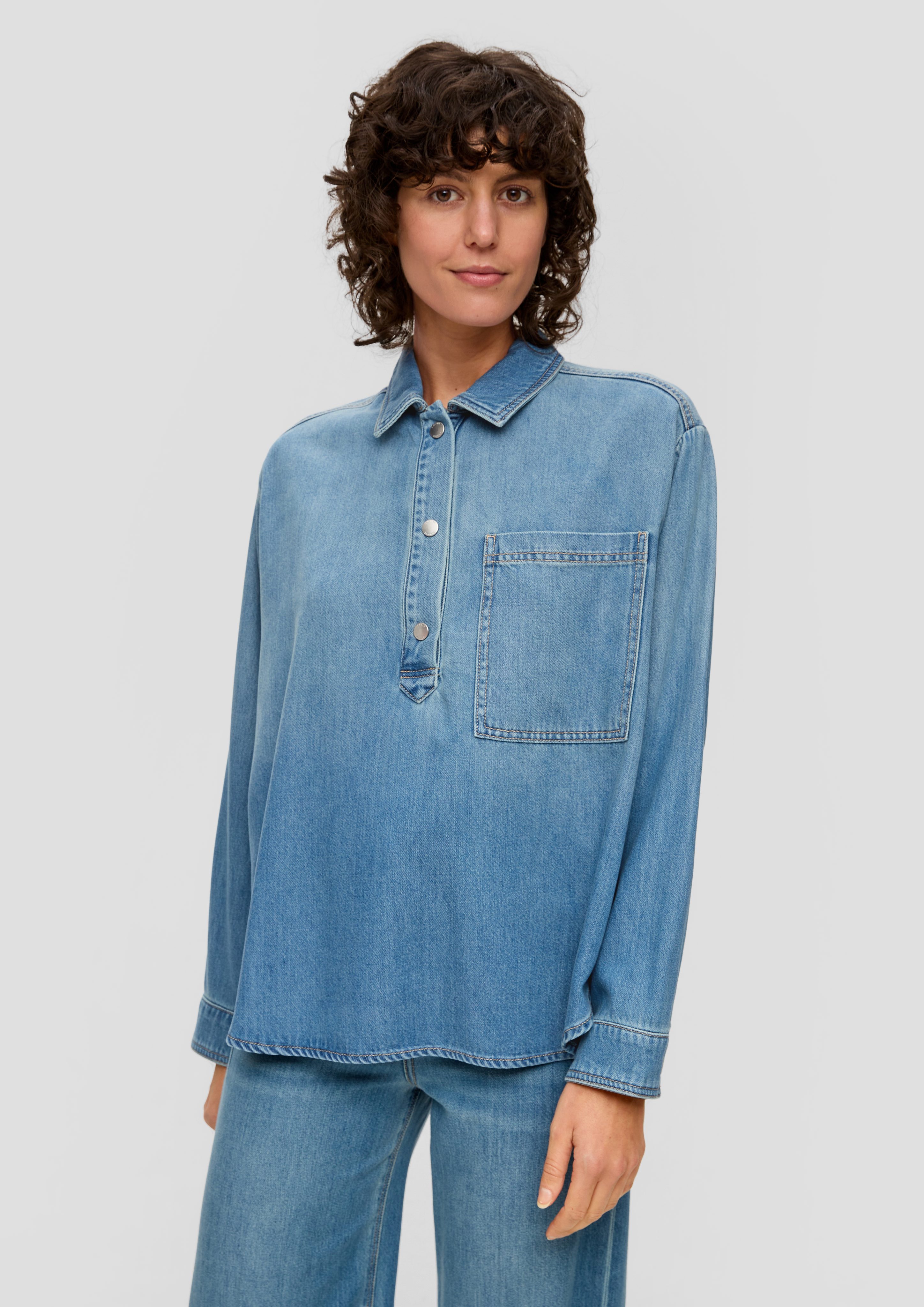 s.Oliver Langarmbluse Jeans-Overshirt im Loose Fit günstig online kaufen