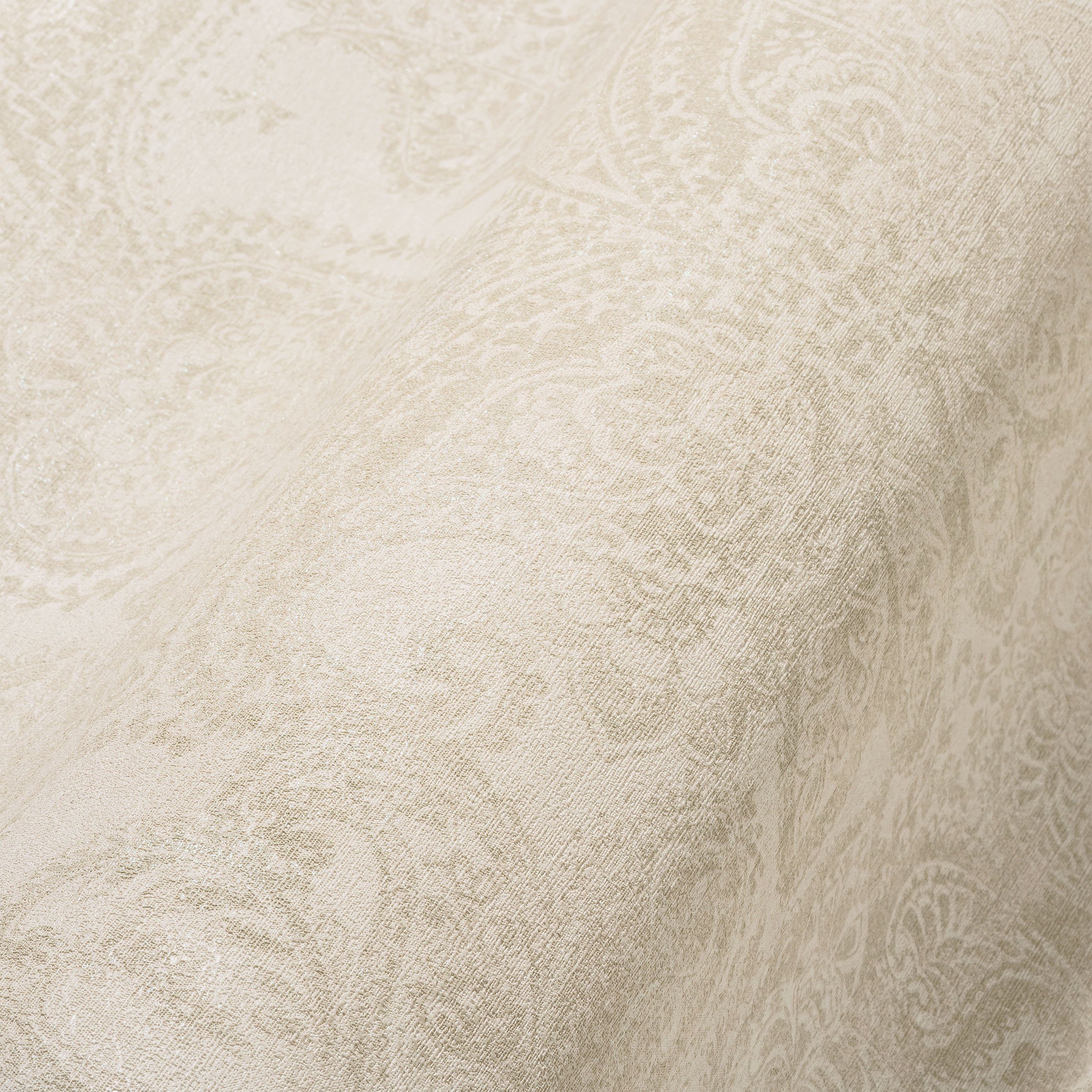 Bricoflor Vintage Tapete Creme Weiß Ideal für Schlafzimmer und Badezimmer R günstig online kaufen
