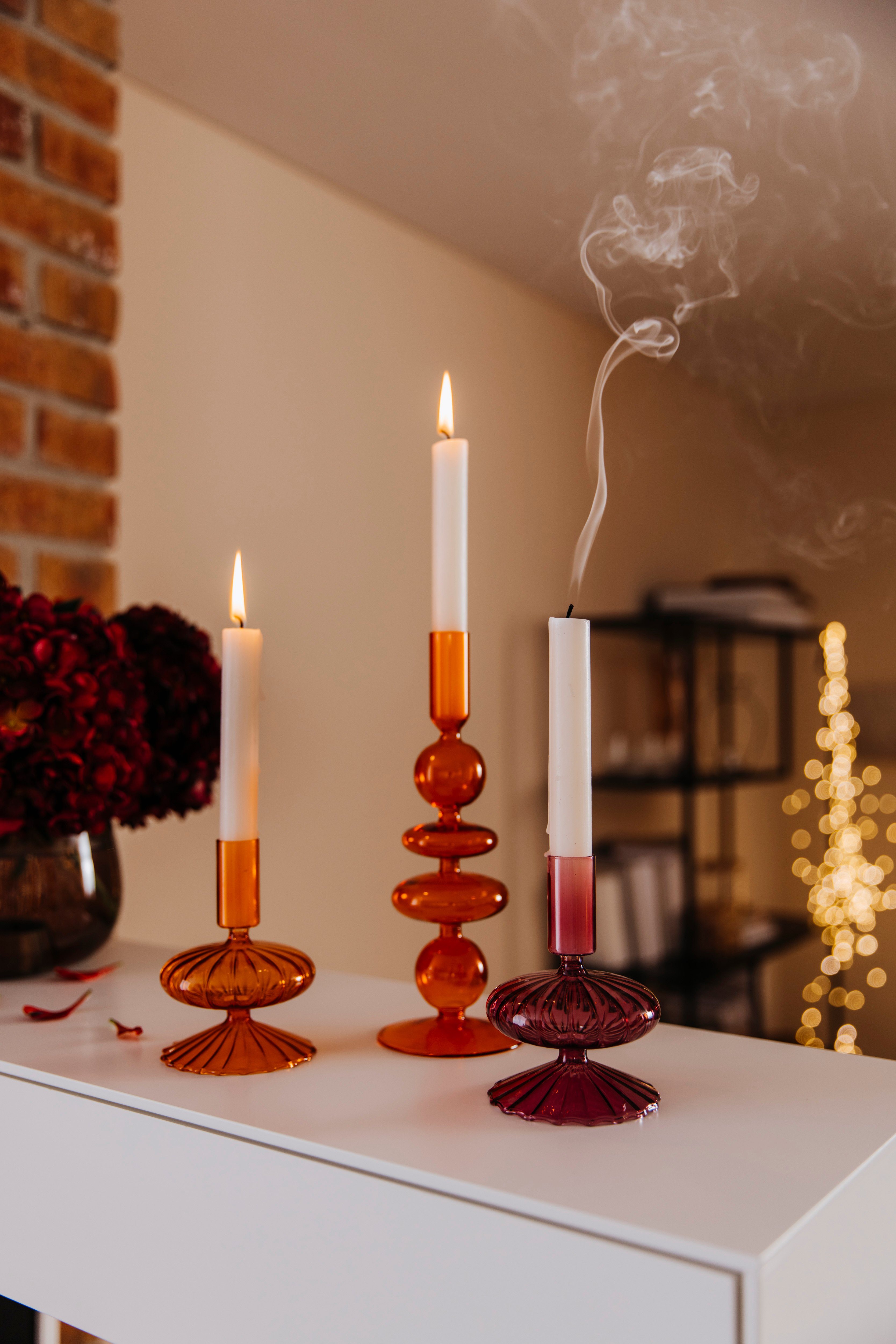 AM Design Kerzenhalter Stabkerzenhalter, Höhe ca. 25 cm (Set, 2 St), aus  Glas | Kerzenständer