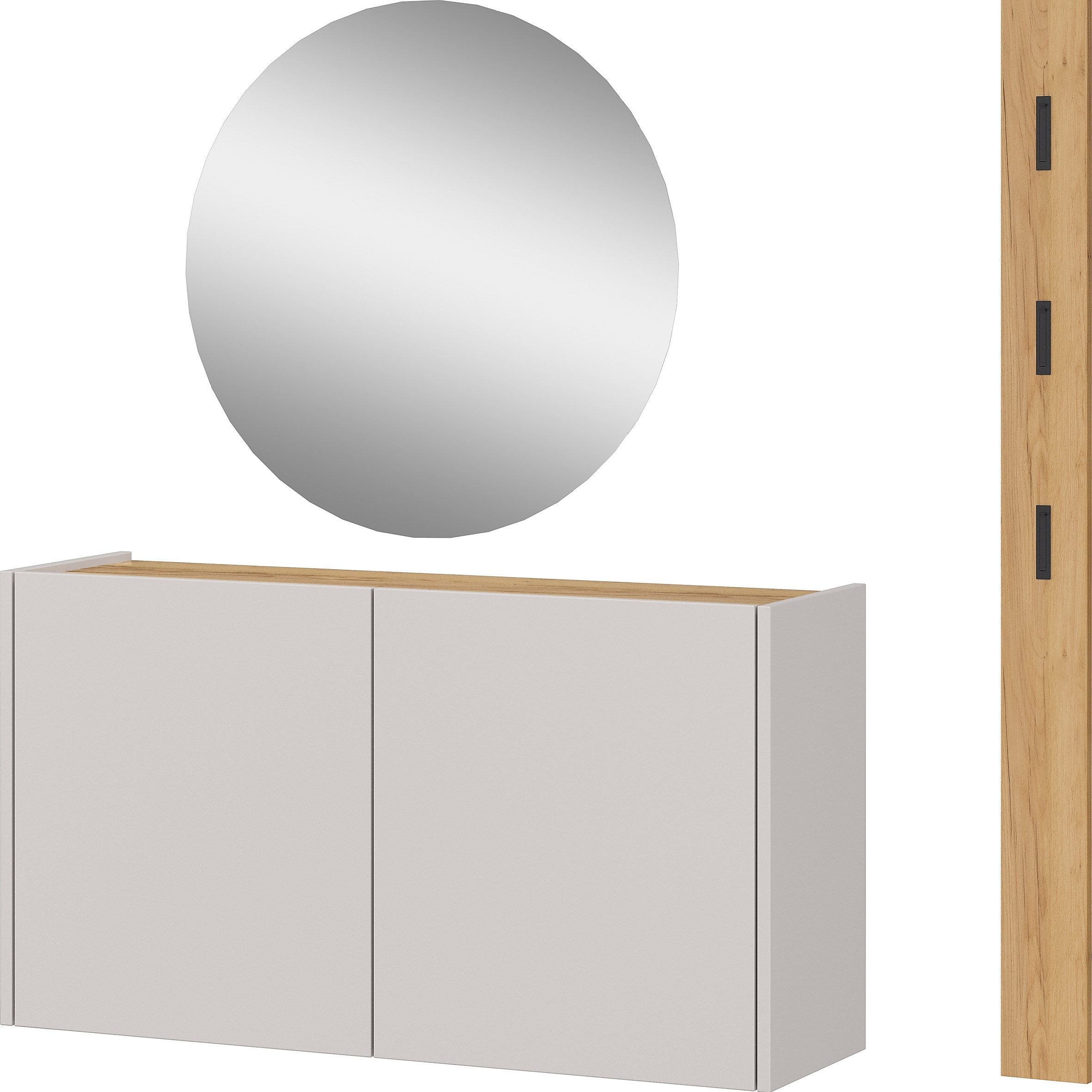 GERMANIA Garderoben-Set GW-Libbiano, (3-St), Garderoben-Set mit Mehrzweckschrank, Spiegel u. Garderobenpaneel