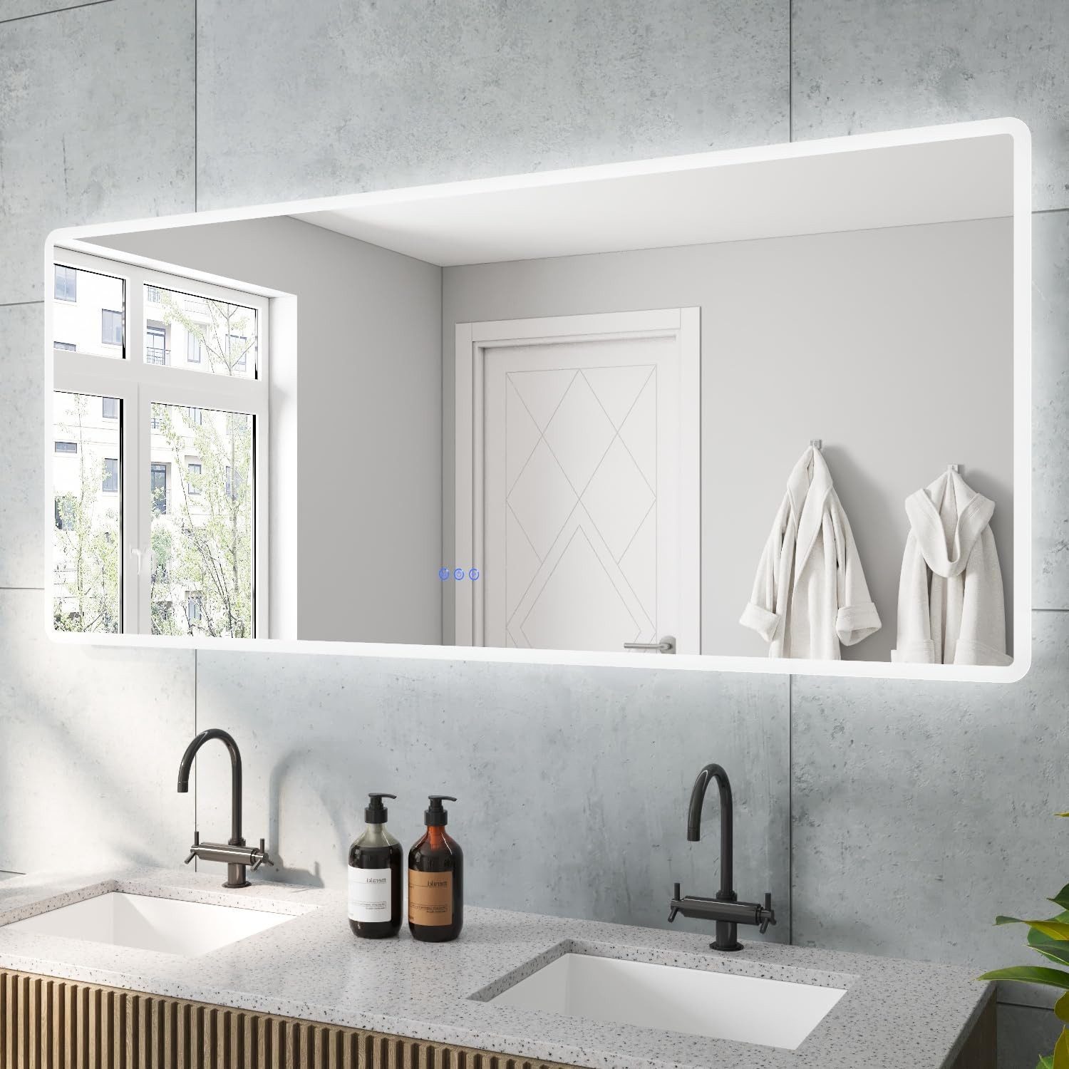 AQUABATOS LED-Lichtspiegel Badspiegel Led Spiegel Badezimmer Spiegel mit Beleuchtung