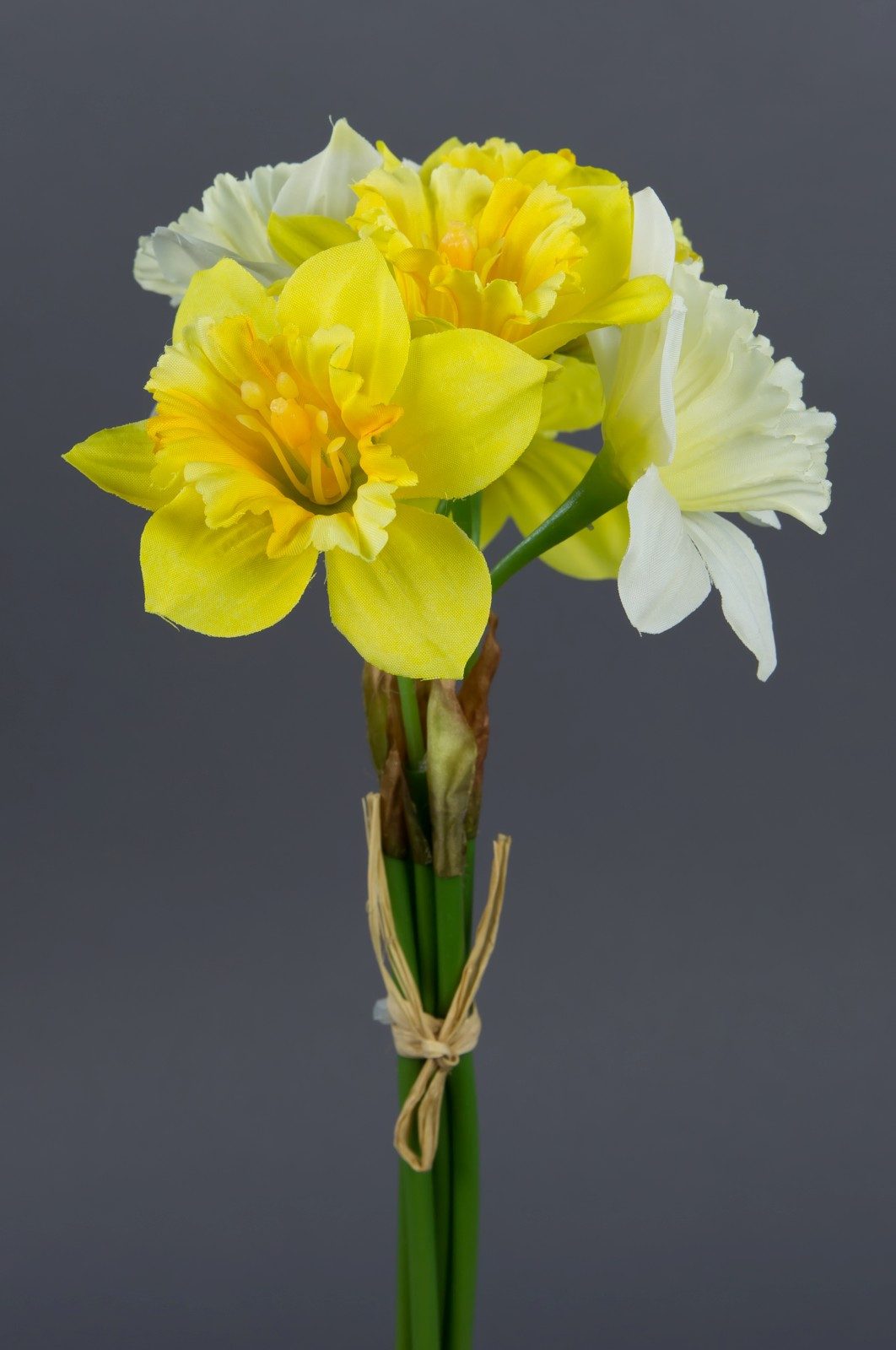 Kunstblume Narzissenbund 34cm weiß-gelb AD Osterglocken künstliche Blumen