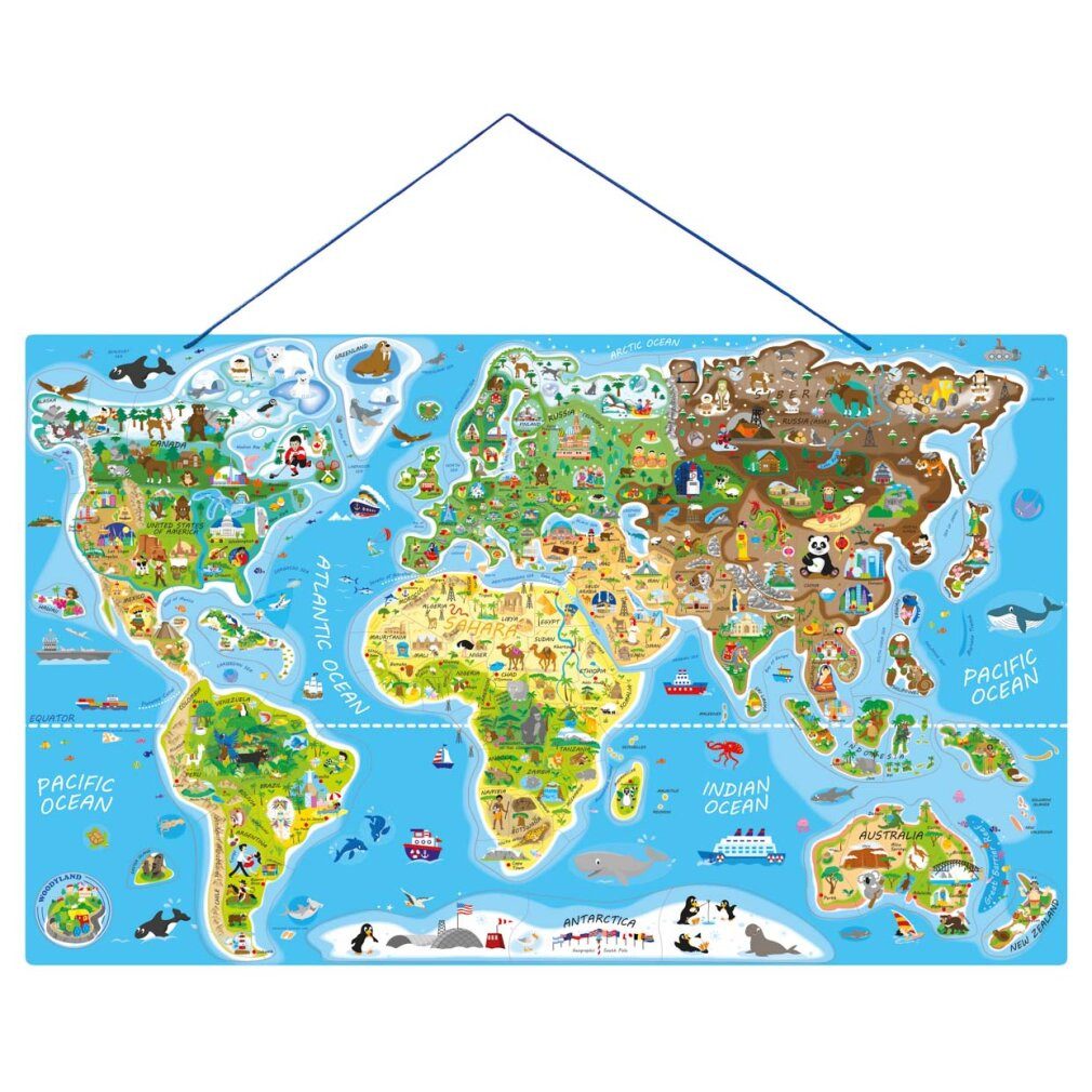 WrapUp Toys Spiel Welt in Bildern, 2 in 1, Spielen und Lernen
