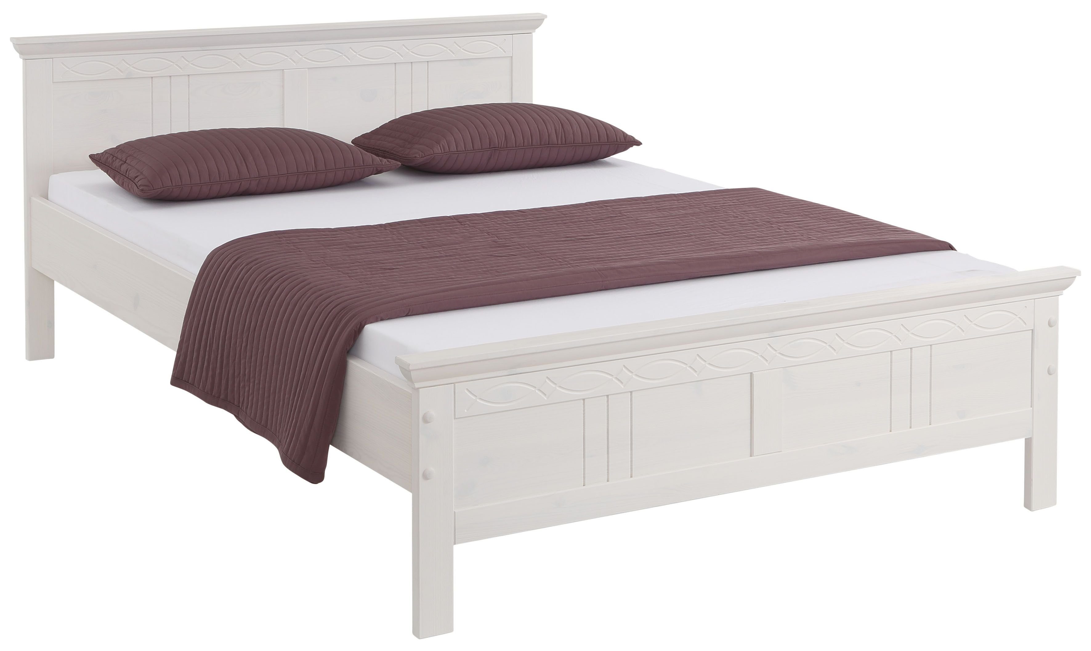 OTTO home Massivholzbett Indra, Landhausstil, edles Design,zertifiziertes Massivholz (Breite/Belastbarkeit 180cm/220 KG, 140cm/180 KG, 90cm/120 KG), mit Kopftei – Bild 2 von 5