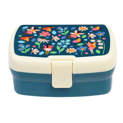 Rex London Lunchbox mit herausnehmbaren Fach Fairies in the Garden, Kunststoff, BPA-frei, (mit Clipverschluss, ca. 17 x 13 x 7,5 cm), Fee-Motiv, Snack Obst Behälter Dose Box