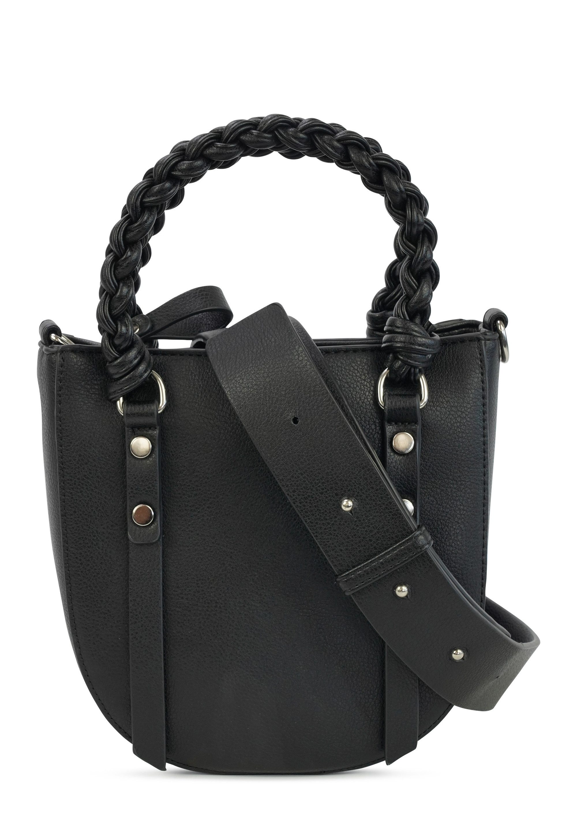 Harpa Schultertasche HAYA, in abgerundeter Form mit geflochtenem Henkel