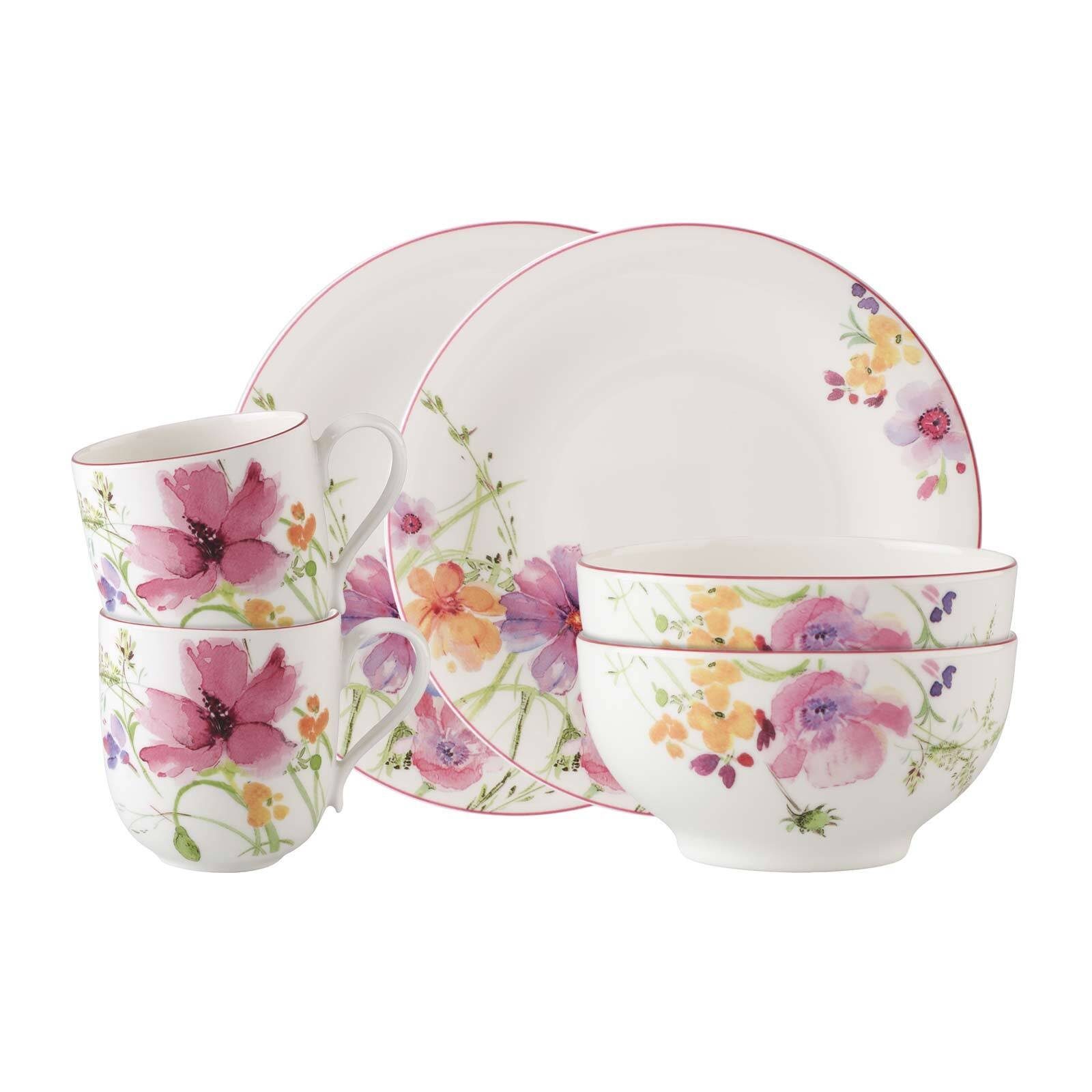 Villeroy & Boch Kombiservice Mariefleur Basic Frühstücks-Set (6-tlg), Porzellan