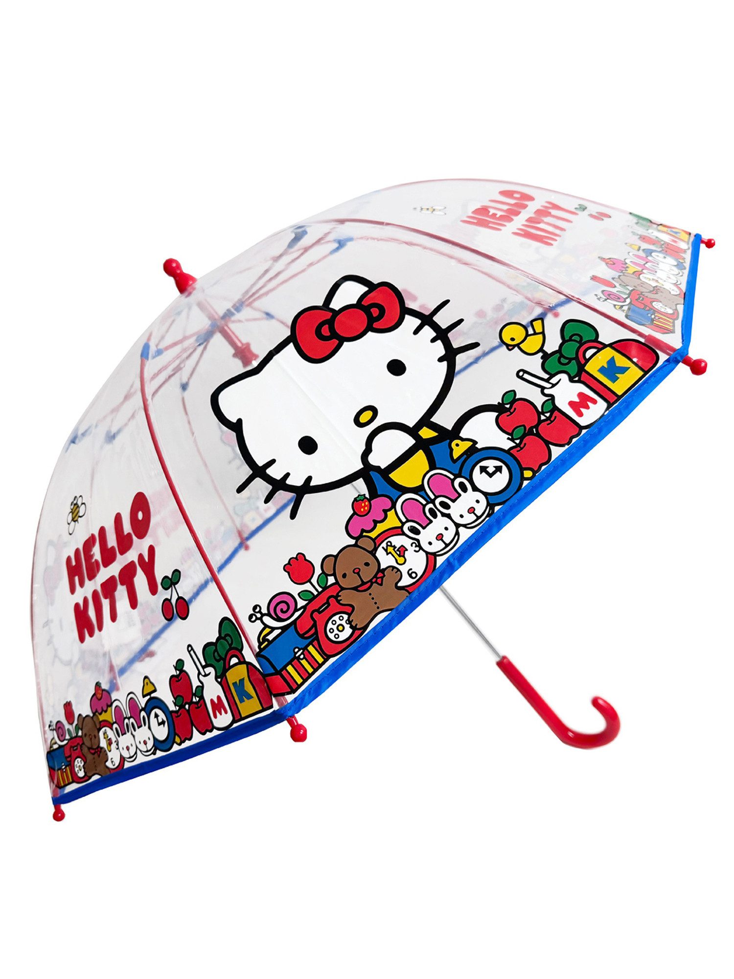 Hello Kitty Stockregenschirm Kinder Regenschirm mit Hello Kitty Motiv ab 3 Jahren, windfest