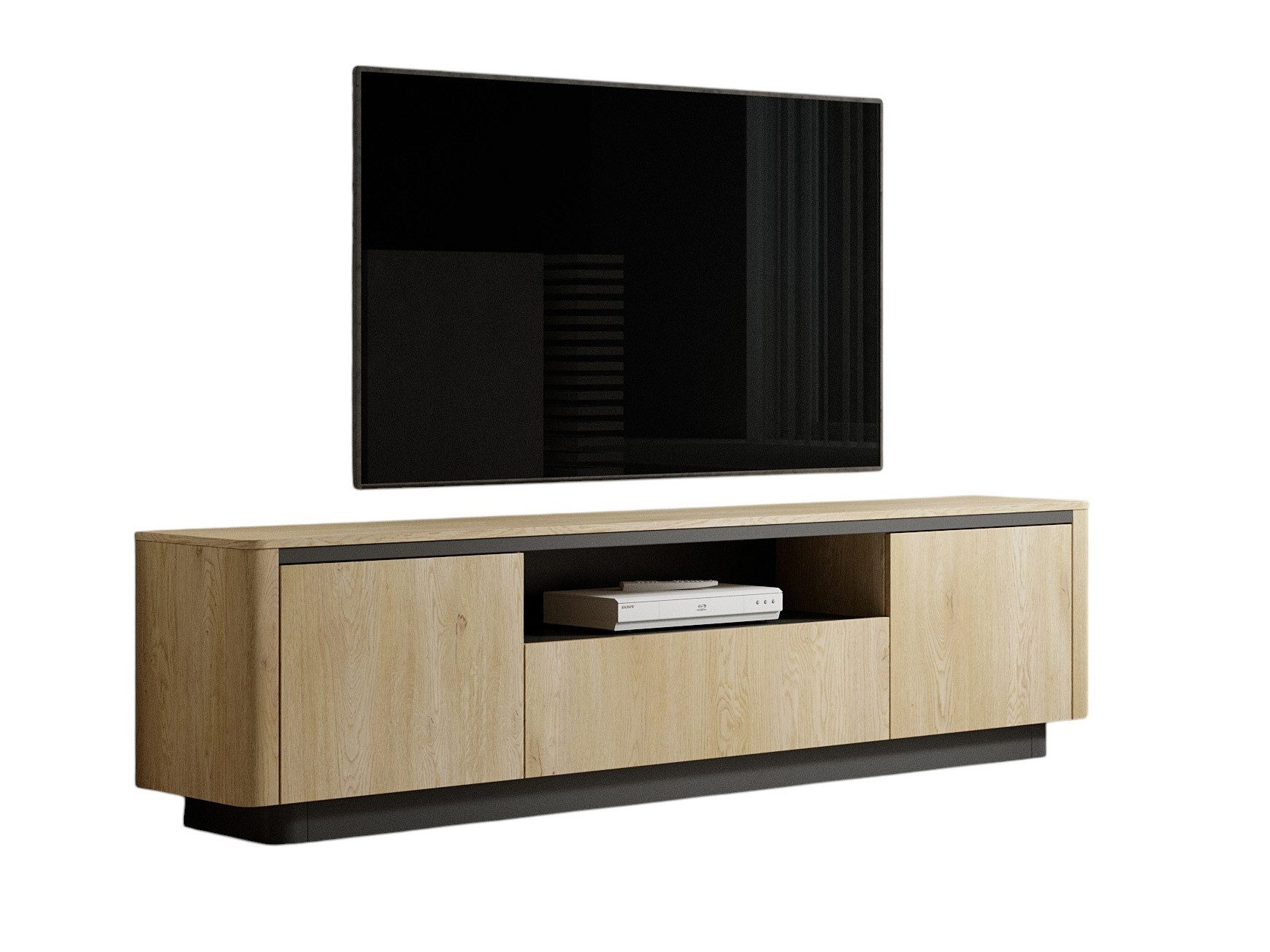 TV-Schrank mit Schublade, Boho Design, Lowboard, TV-Tisch modern