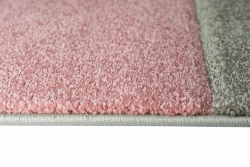 Teppich Designer Teppich Wohnzimmer mit Karo Muster in Creme Pink Grau, Carpetia, rechteckig, Höhe: 13 mm