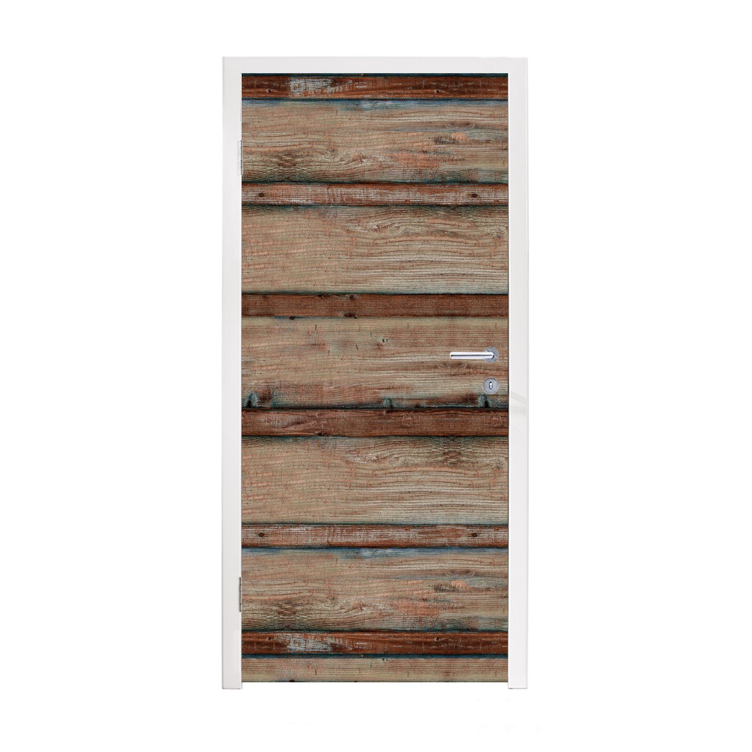 MuchoWow Türtapete Struktur - Regal - Holz, Matt, bedruckt, (1 St), Fototapete für Tür, Türaufkleber, 75x205 cm