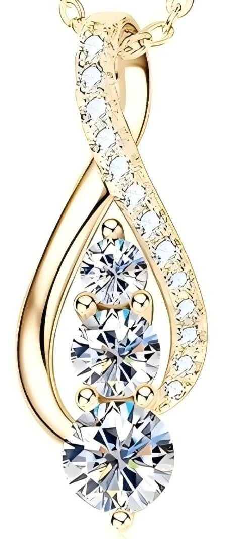 Kette mit Anhänger Labor-Diamant 0.5ct,D,VS1,Damen Halskette,Infinity Anhänger,14K Gold