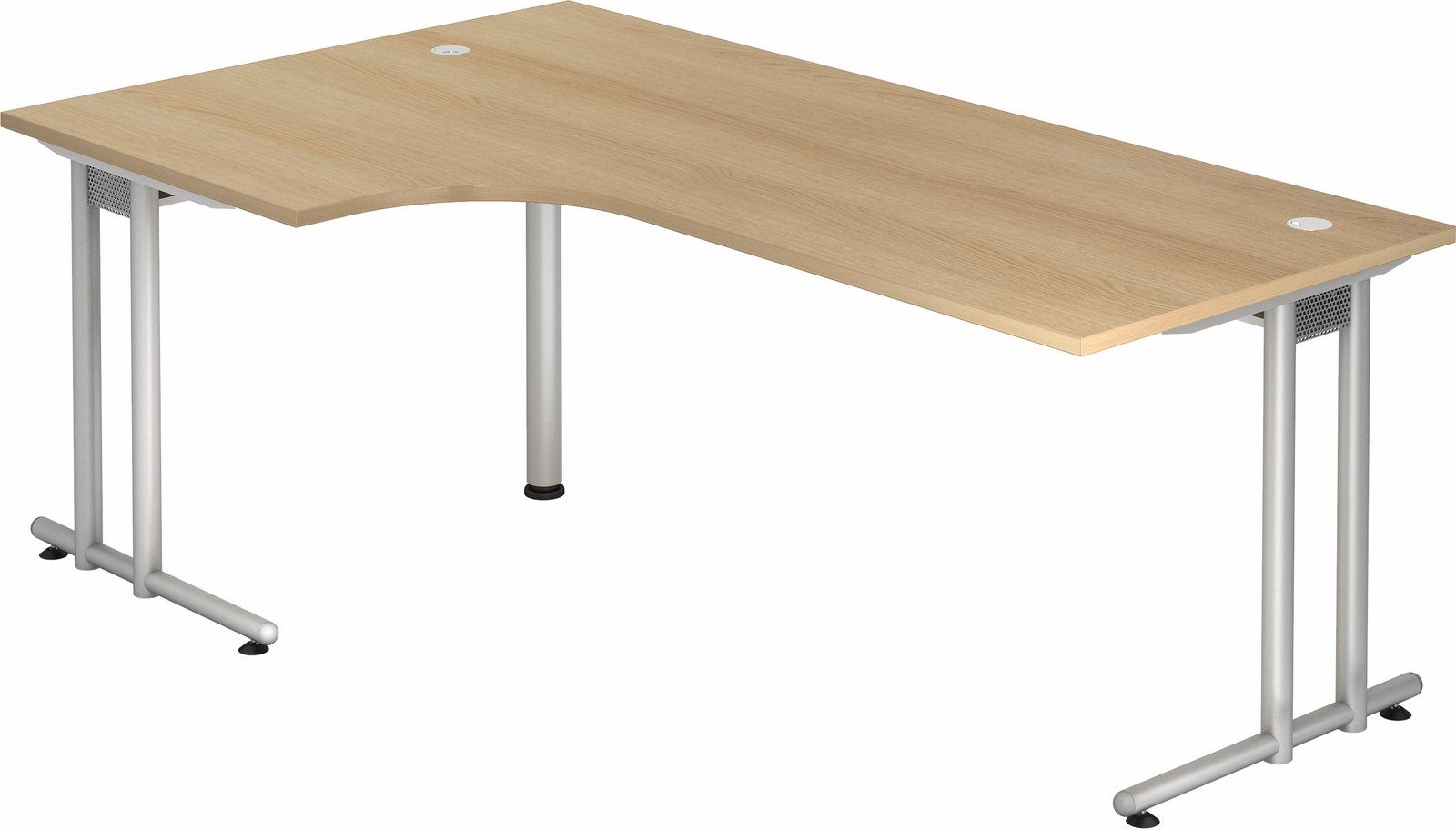 bümö Schreibtisch Schreibtisch Serie-N, Eckform: 200 x 120 cm - Dekor: Eiche