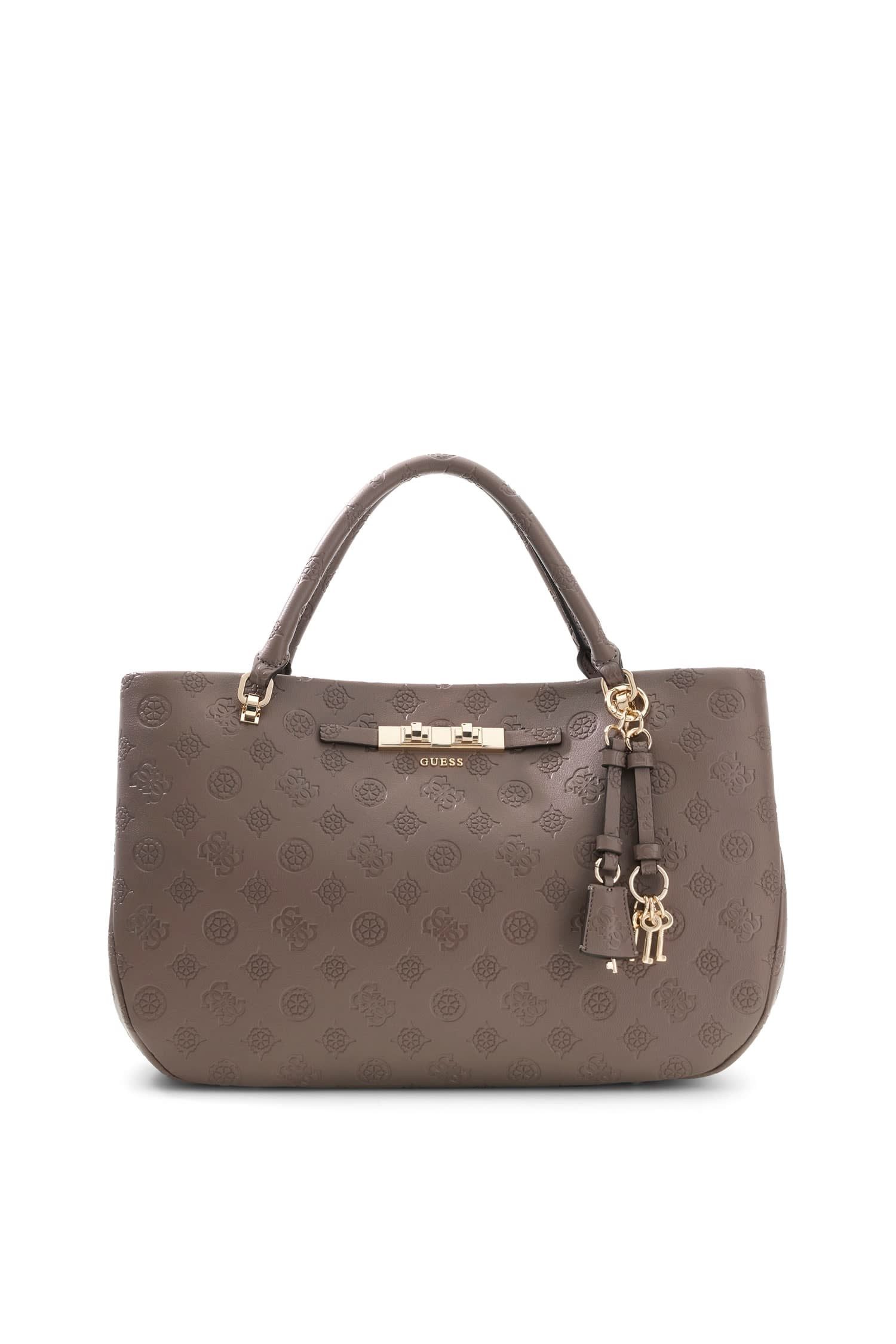 Guess Umhängetasche CARMELLA GIRLFRIEND SATCHEL (Set, Abnehmbarer Schlüsselanhänger), Damen Handtasche mit abnehmbarem Schlüsselanhäner – Bild 5 von 5