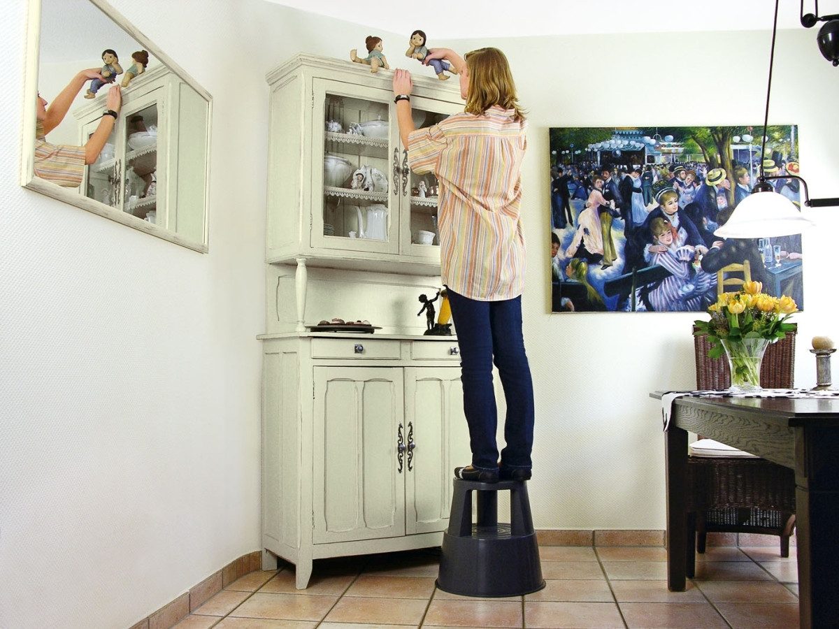 WEDO Klapptritt Rollhocker Kunststoff Step schwarz