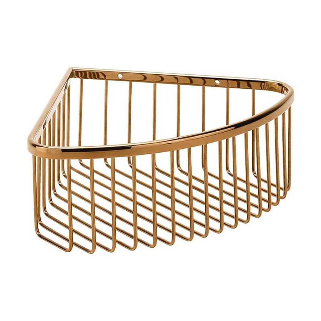 BRILLANTBAD® Seifenhalter BORAL Eckseifenkorb Messing Gold Kupfer poliert Bad & Küche >> Bohren, Breite: 9 cm
