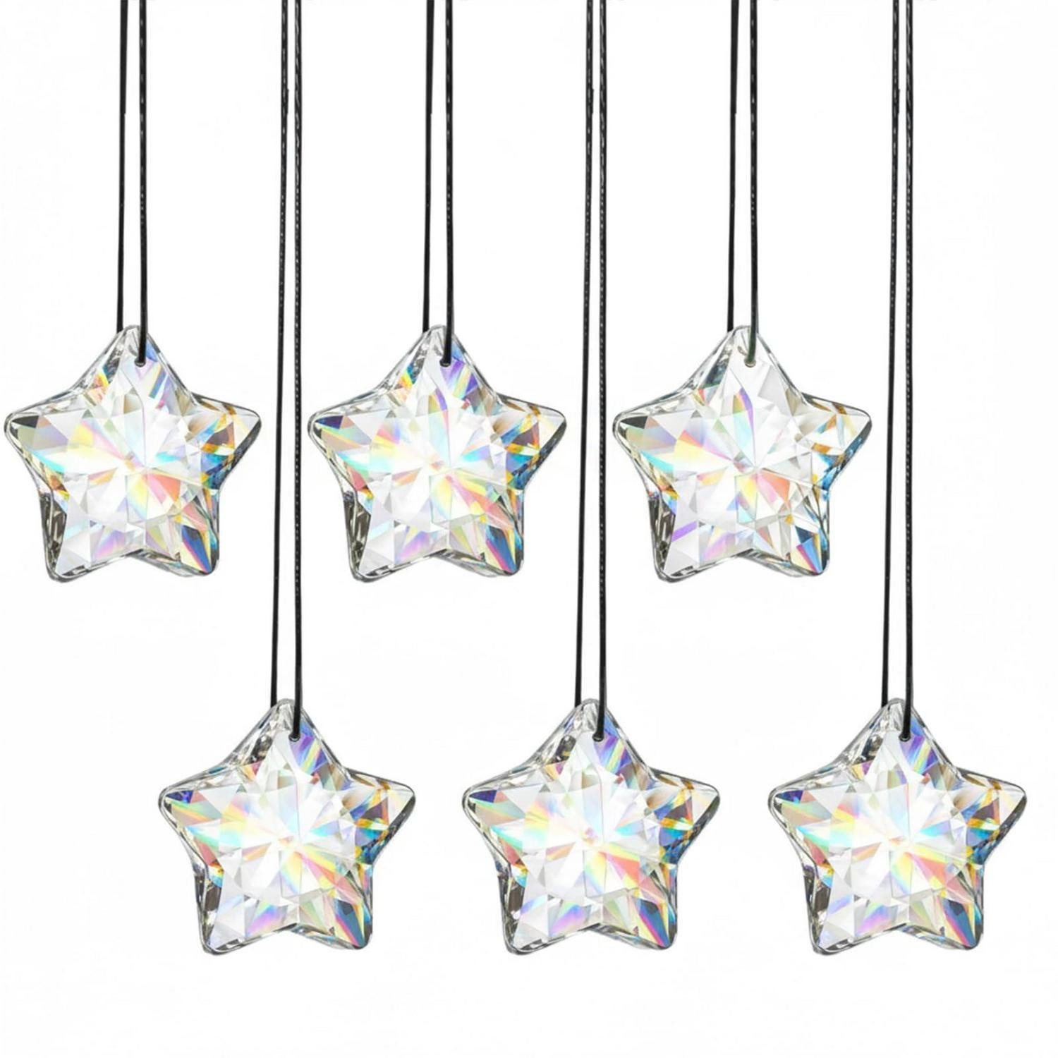 LuxusKollektion Christbaumschmuck Kristall Weihnachtsbaum Sterne 6er Set