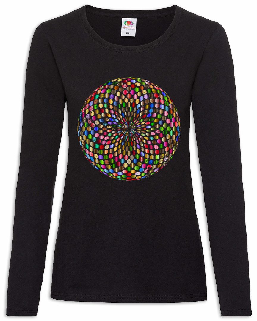 Langarmshirt Psychedelic Disco Light Damen Langarmshirt Retro Oldies Music Musik