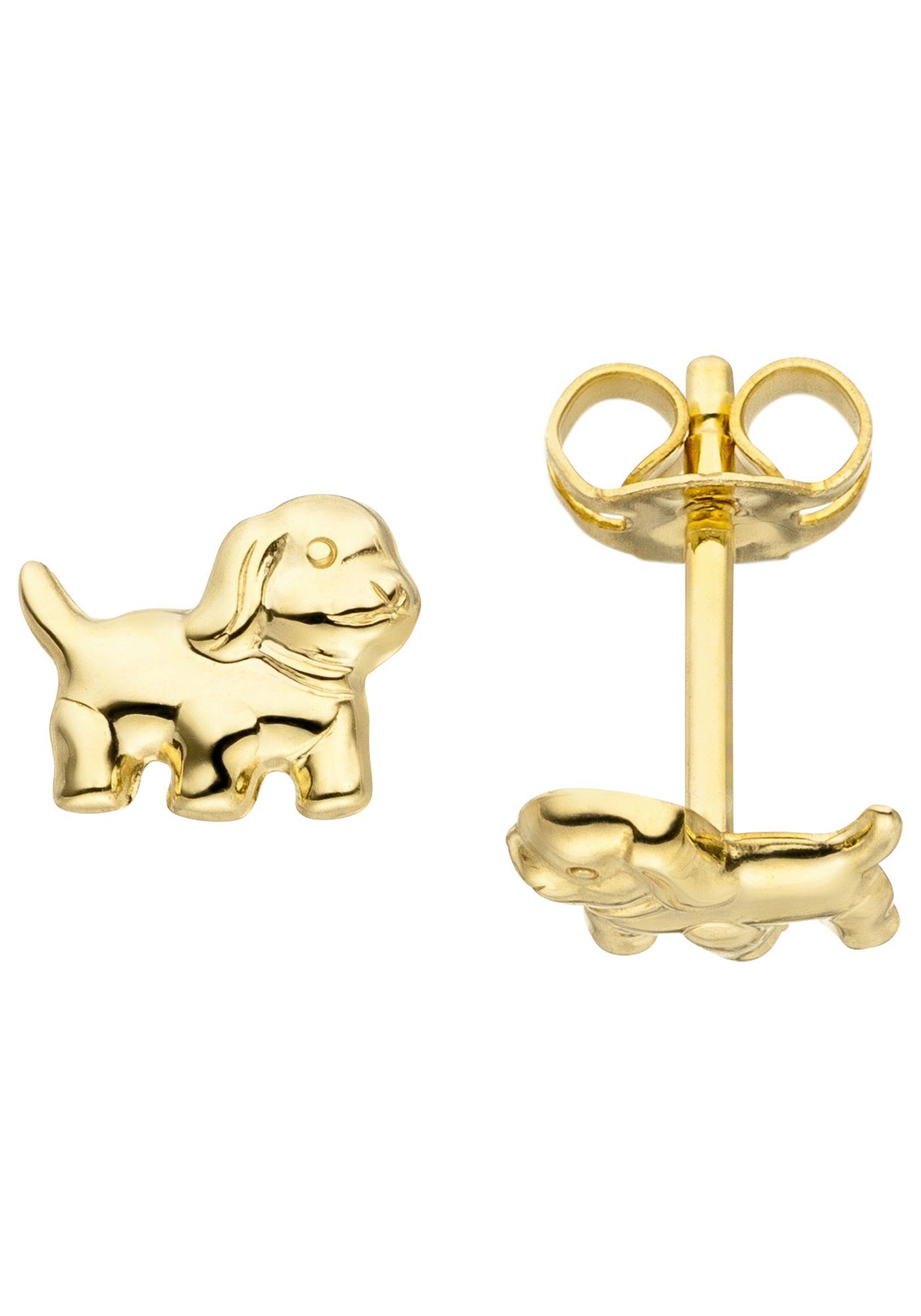 JOBO Paar Ohrstecker Hund, 333 Gold