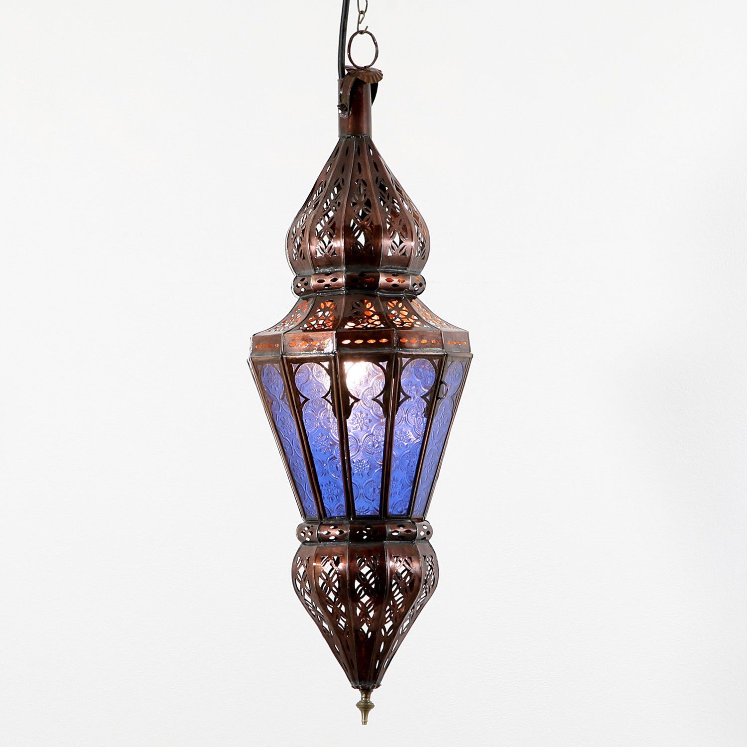 Handarbeit, Casa ohne Deckenlampe L1213 handgefertigte Moro Deckenleuchte Nura 100% Leuchtmittel, orientalische Marokkanische Lampe, Blau