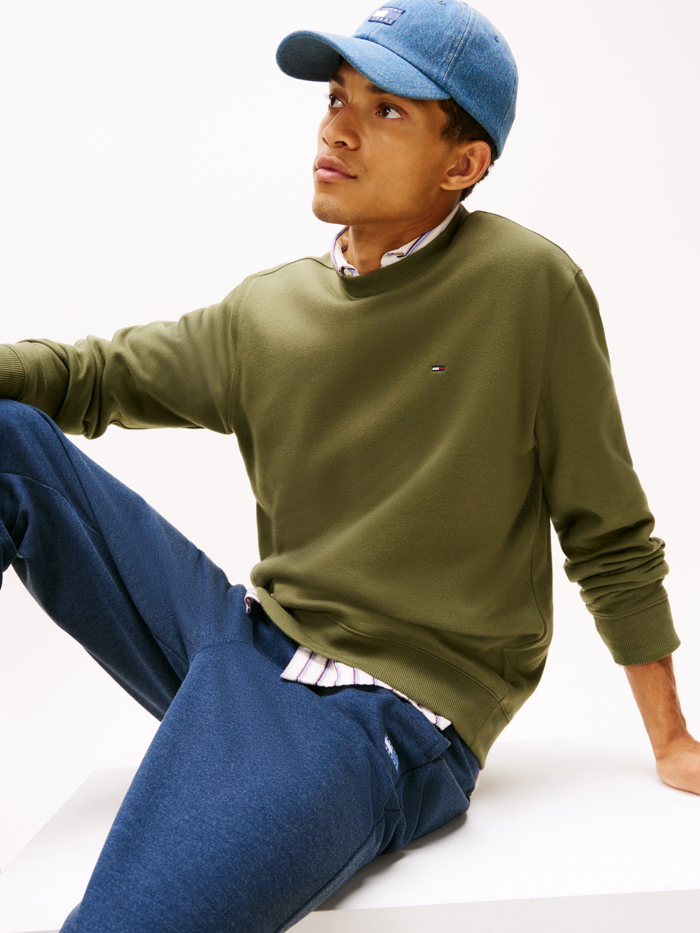 Tommy Jeans Sweatshirt TJM REGULAR FLAG CREW NECK Mit besticktem Markenlogo günstig online kaufen