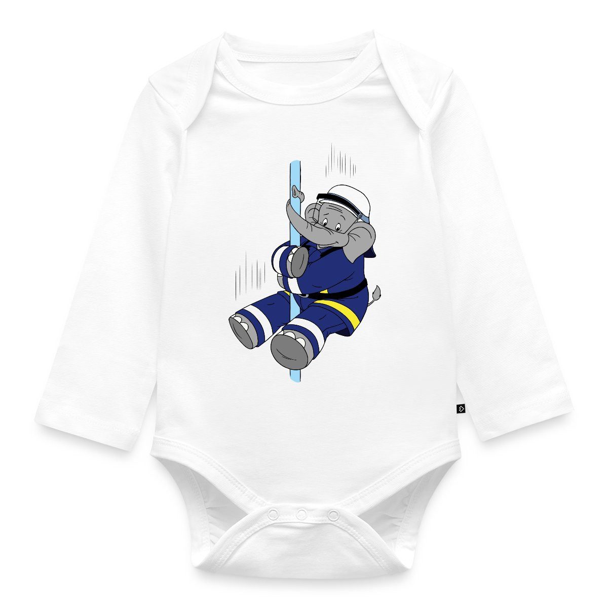 Spreadshirt Langarmbody Benjamin Blümchen Beni Der Feuerwehrmann Tages Baby Body Langarm (1-tlg)