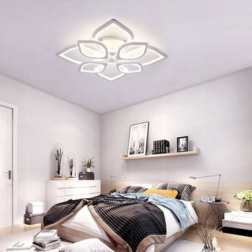 LETGOSPT Deckenleuchte Moderne LED Deckenleuchte Dimmbar mit APP und WIFI-steuerung, LED fest integriert, warmweiß, kaltweiß, neutralweiß, 80 Watt aus Metall in Blumenförmiges Design, Schlafzimmer Wohnzimmer