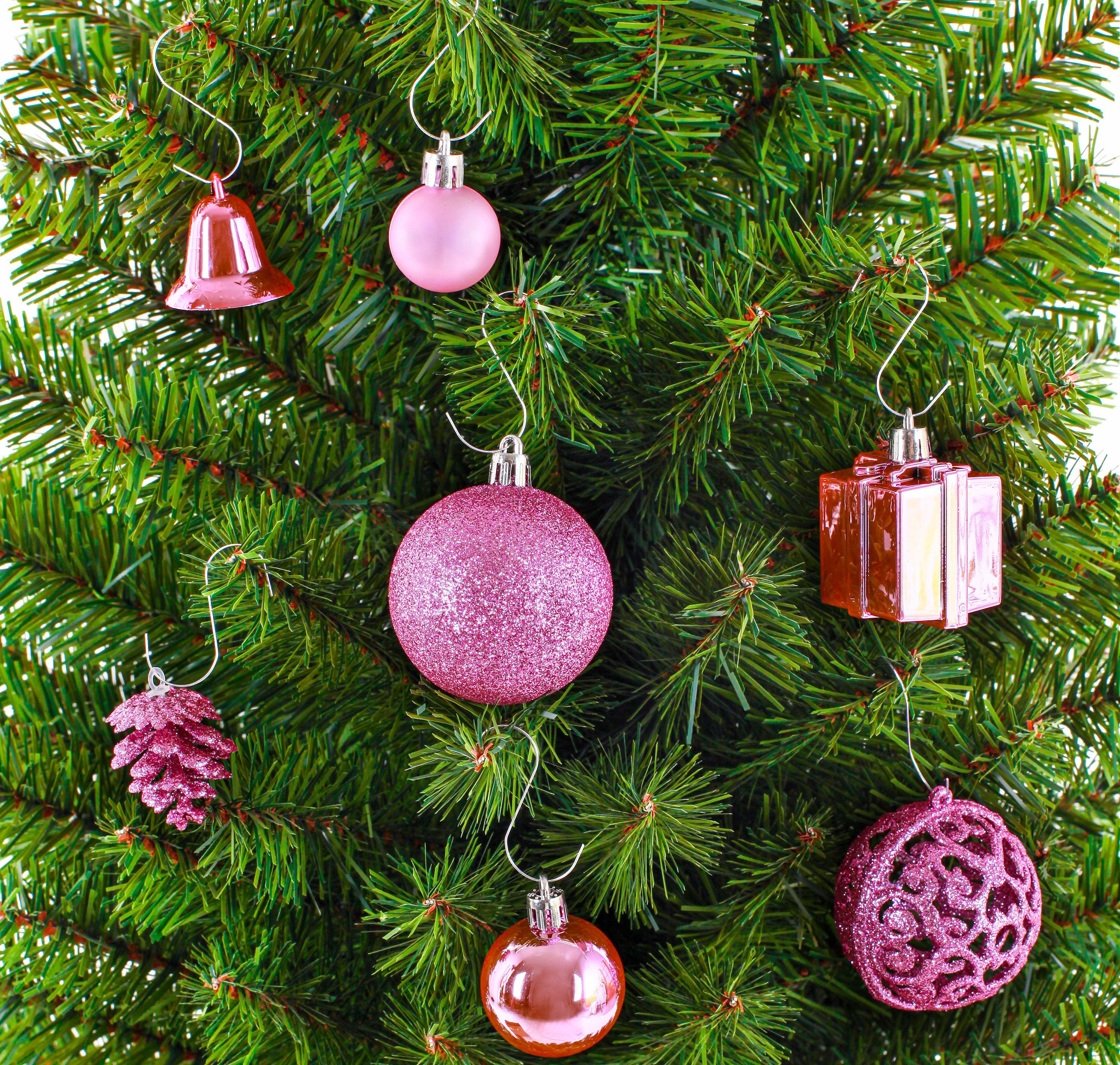 BRUBAKER Weihnachtsbaumkugel 101-teiliges Weihnachtskugel-Set mit Baumspitze, Christbaumschmuck aus Kunststoff, Weihnachtsdekoration edel und robust