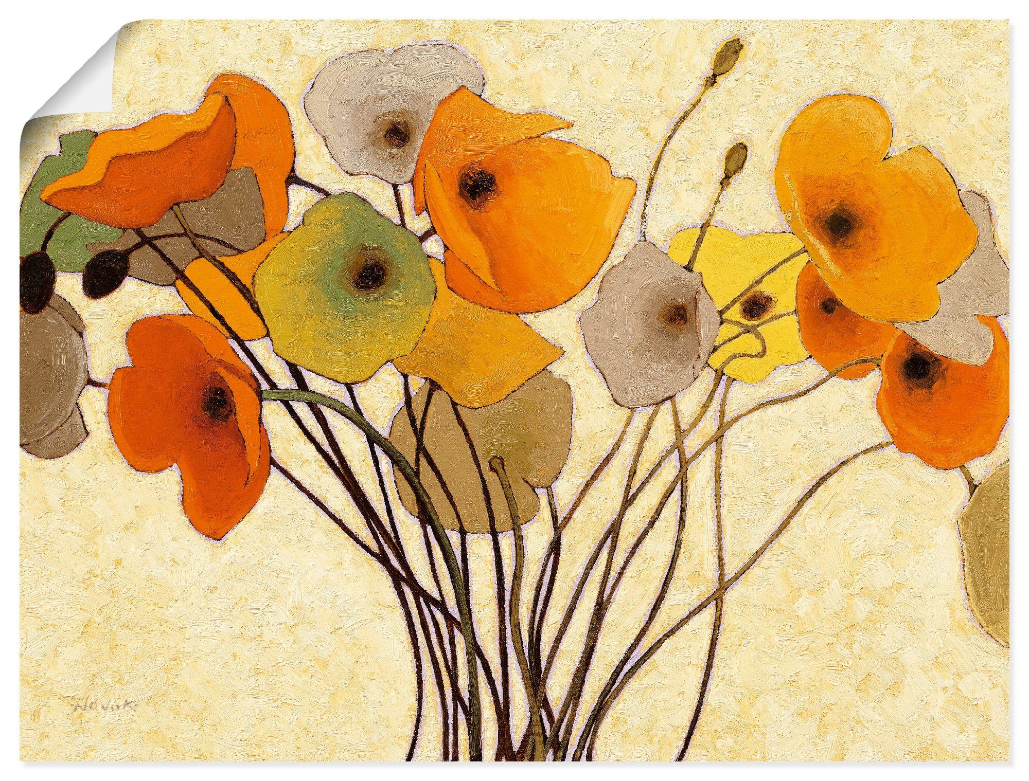 Artland Wandbild Kürbismohn I, Blumen (1 St), als Leinwandbild, Wandaufkleber oder Poster in versch. Größen