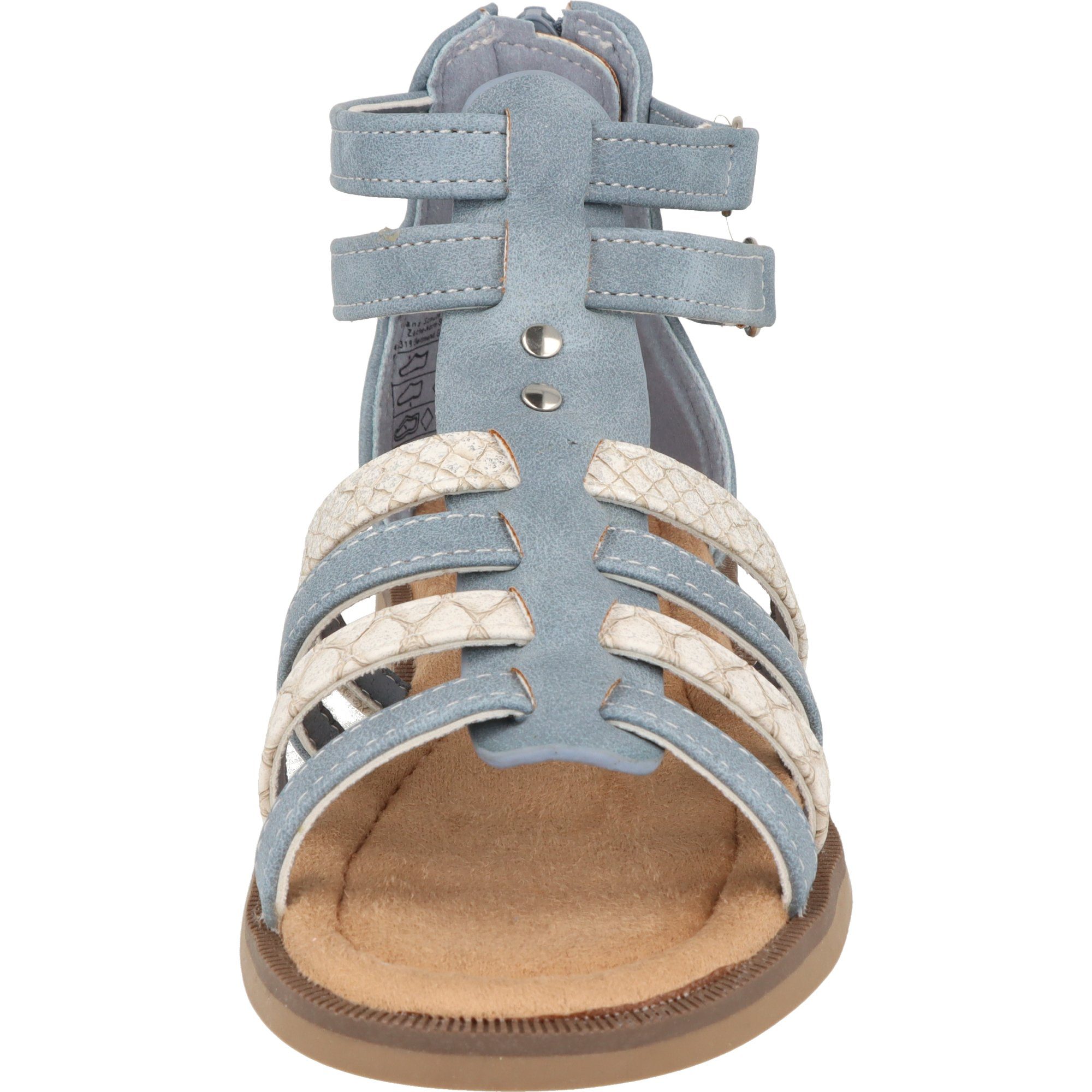 Sommer Schuhe 482-371 Sandale Blau Mädchen Klett Indigo Freizeit Römersandale Kinder