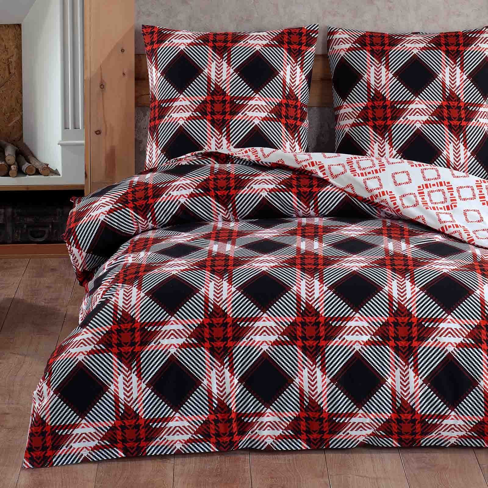 Buymax Bettwäsche, Biber, 3 teilig, 200x200 cm Flanell 100% Baumwolle Winte günstig online kaufen